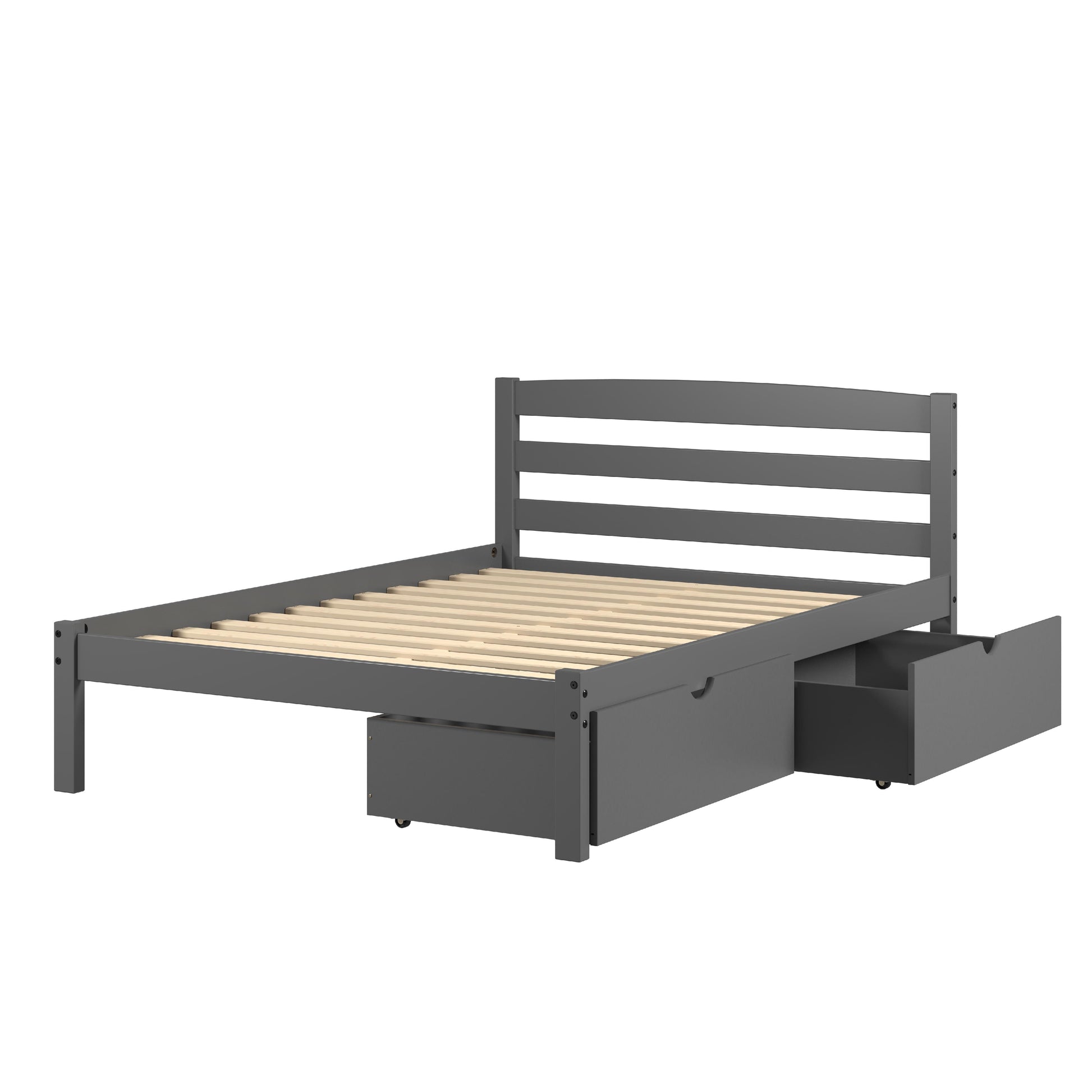  Donco Trading Company Econo Scandinavian 575-FDG_505-DG Full Bed with Drawers - Dark Grey IMAGE 3