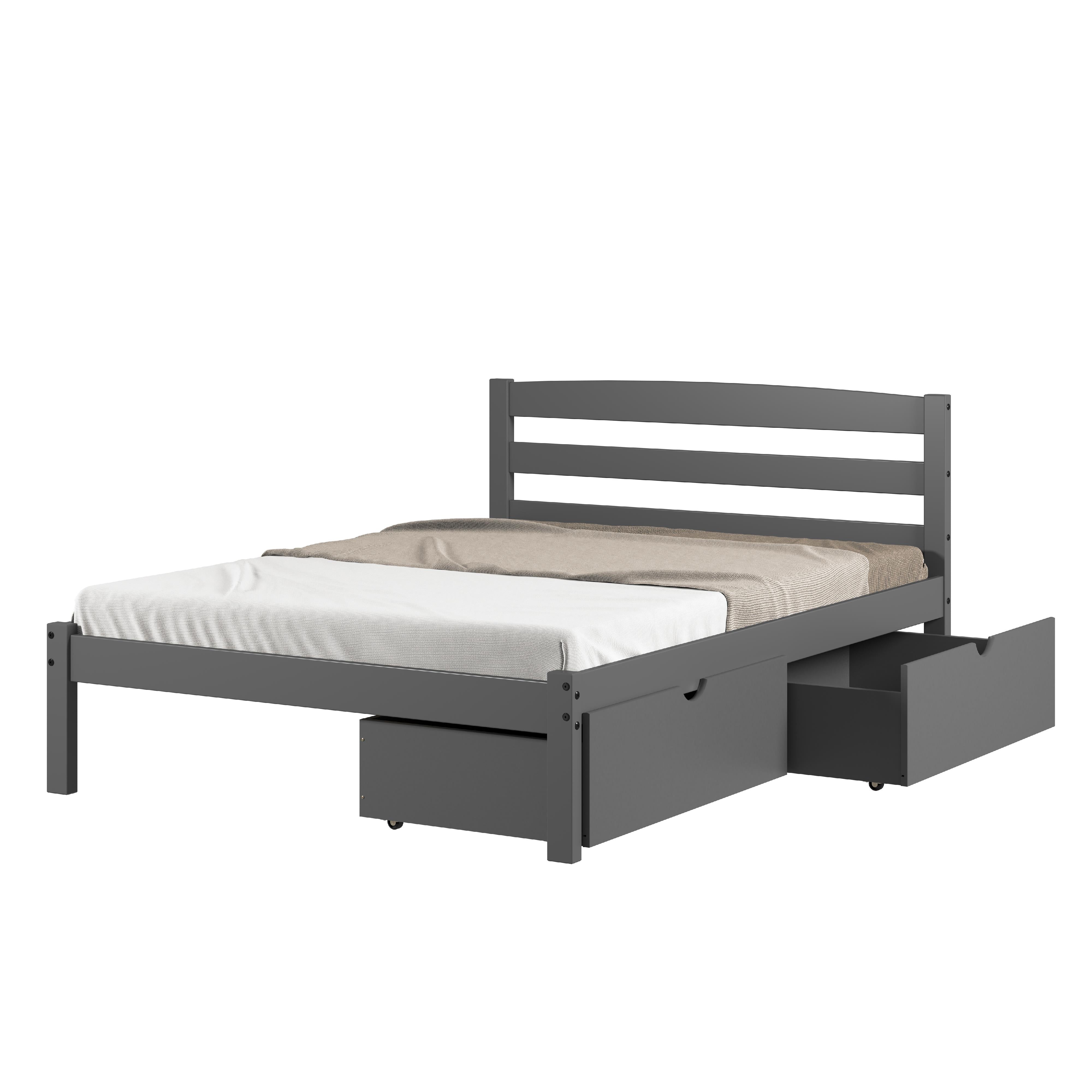  Donco Trading Company Econo Scandinavian 575-FDG_505-DG Full Bed with Drawers - Dark Grey IMAGE 4