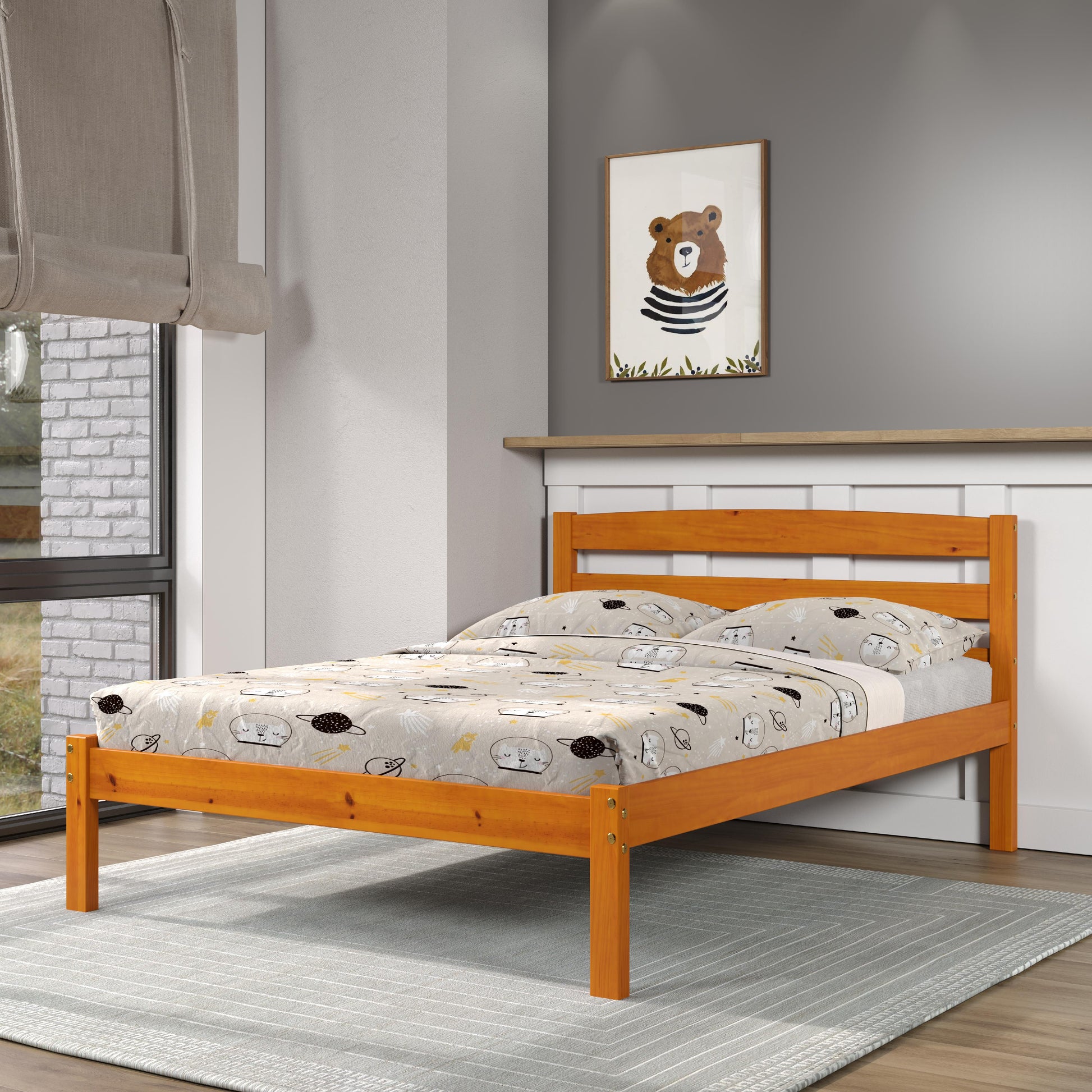  Donco Trading Company Econo Scandinavian 575-FH Full Bed - Honey IMAGE 3
