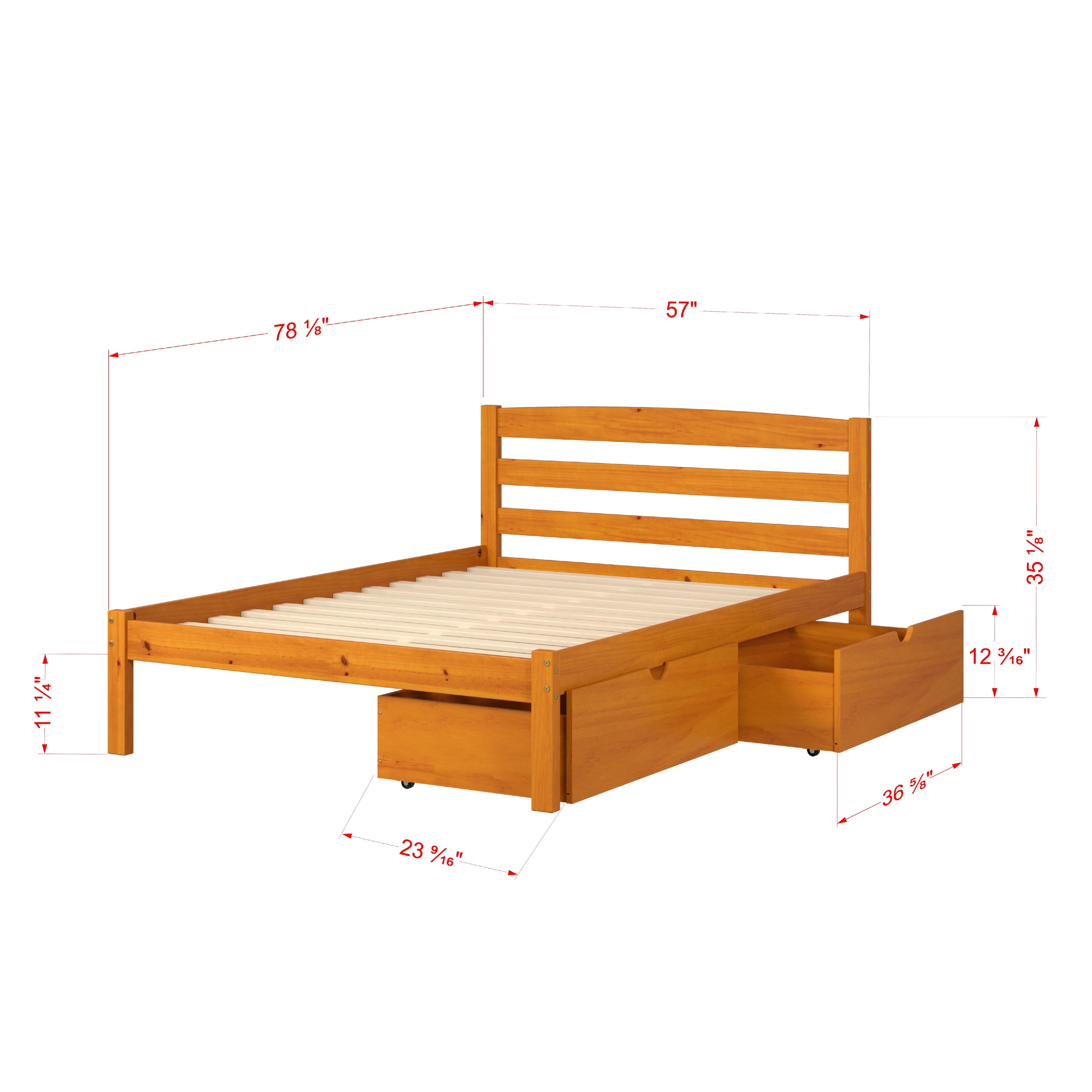  Donco Trading Company Econo Scandinavian 575-FH_505-H Full Bed with Drawers - Honey IMAGE 1