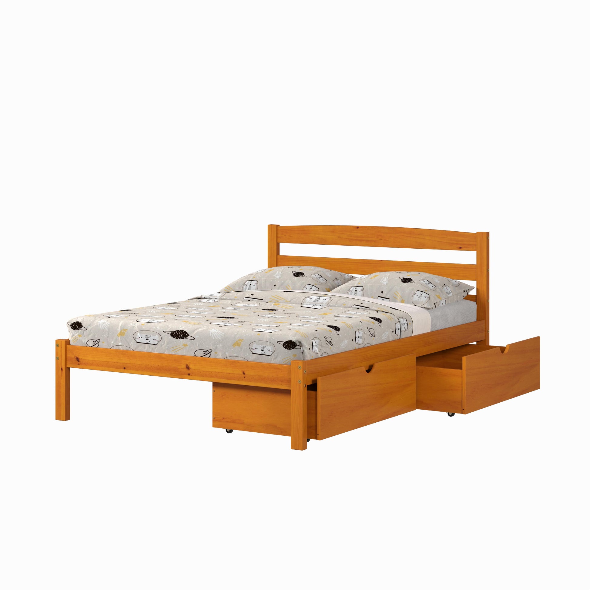  Donco Trading Company Econo Scandinavian 575-FH_505-H Full Bed with Drawers - Honey IMAGE 4