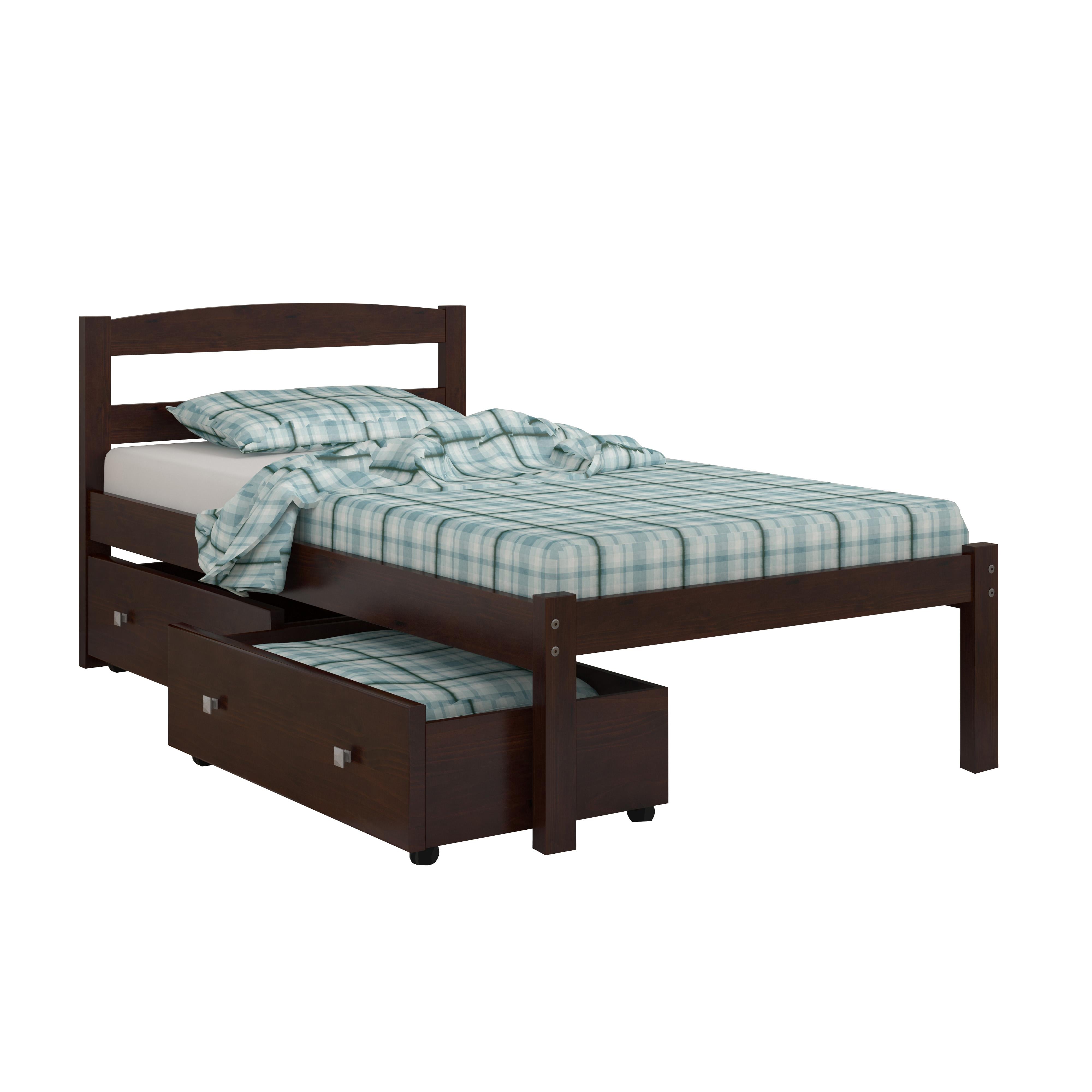  Donco Trading Company Econo Scandinavian 575-TCP_505-CP Twin Bed with Drawers - Dark Cappuccino IMAGE 4