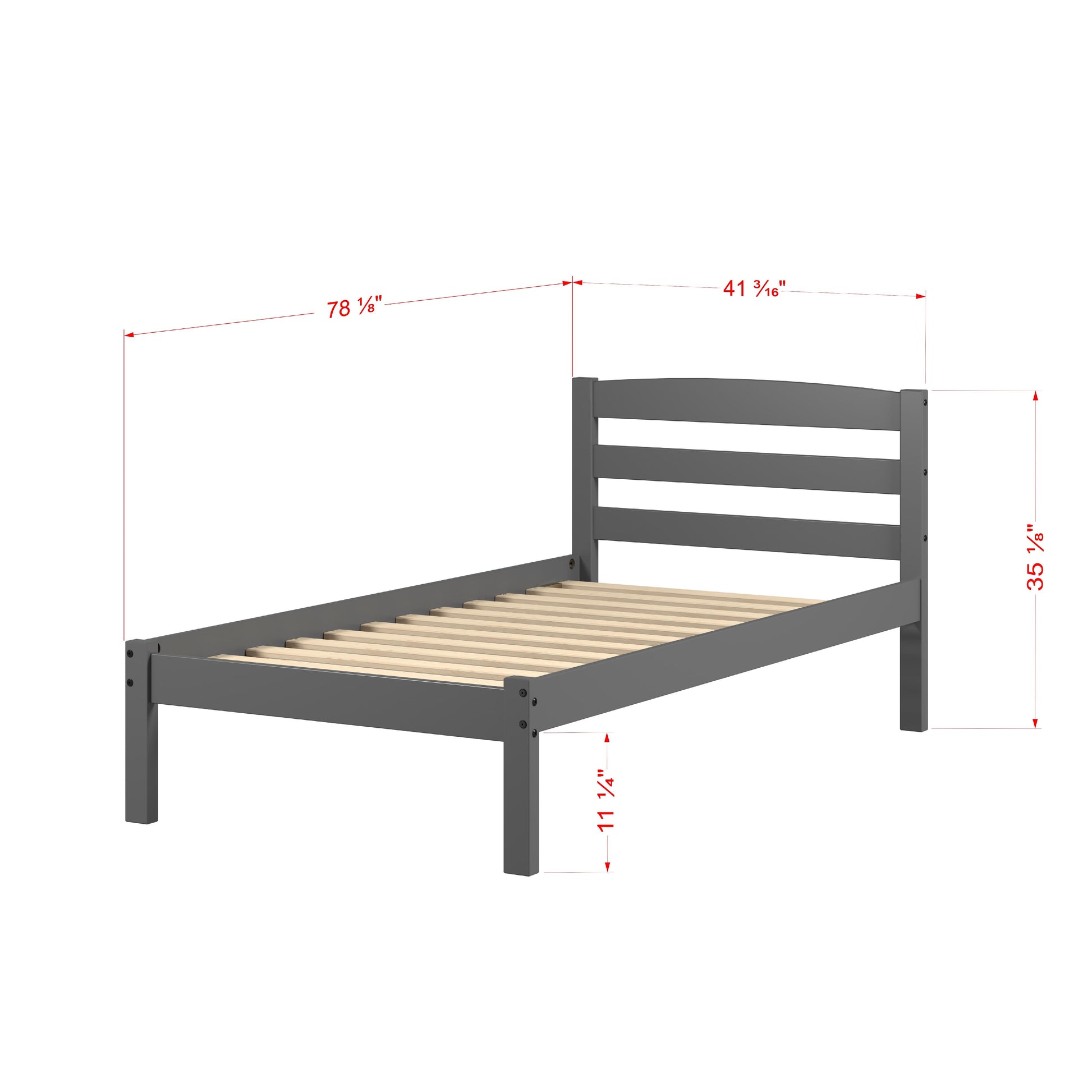  Donco Trading Company Econo Scandinavian 575-TDG Twin Bed - Dark Grey IMAGE 3
