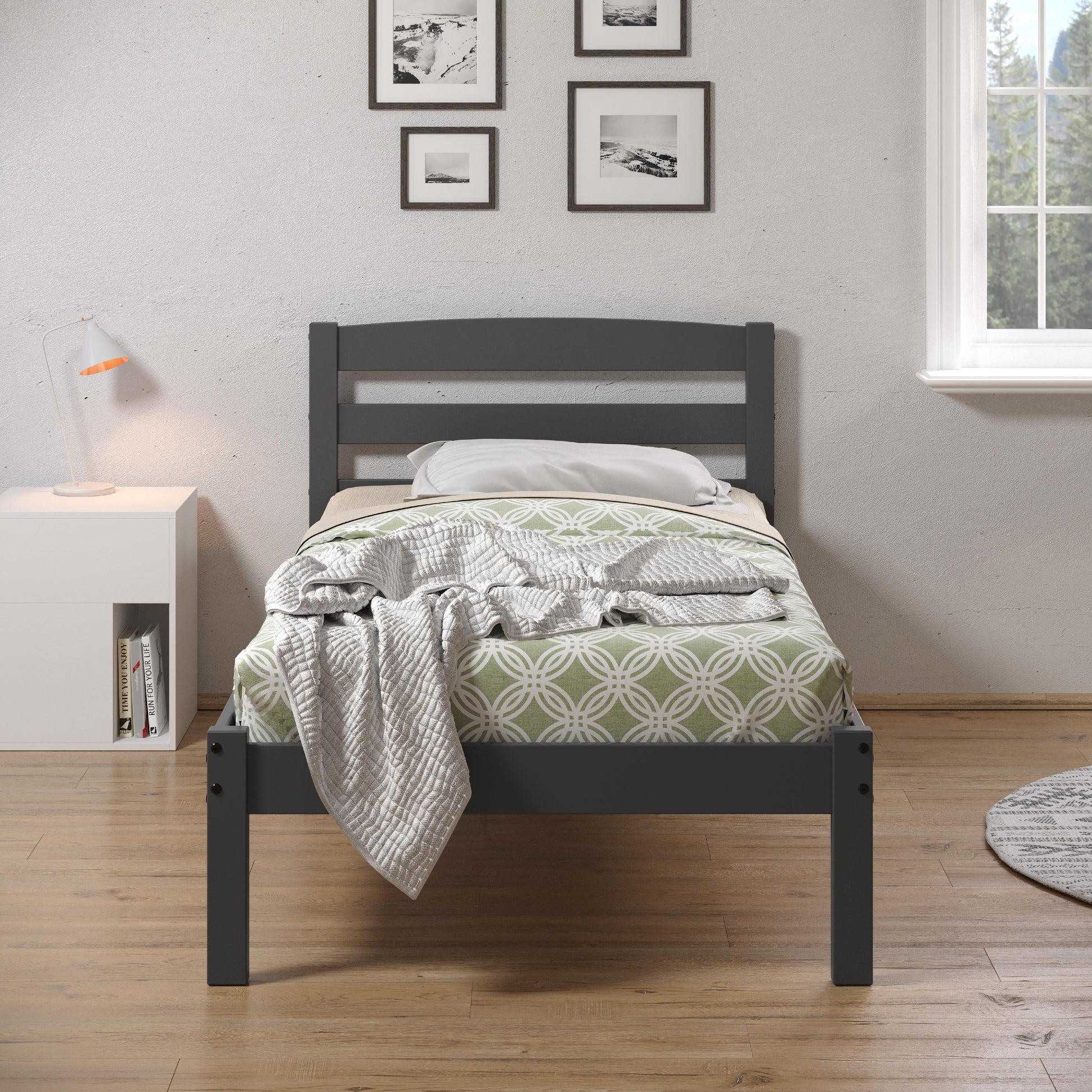  Donco Trading Company Econo Scandinavian 575-TDG Twin Bed - Dark Grey IMAGE 7
