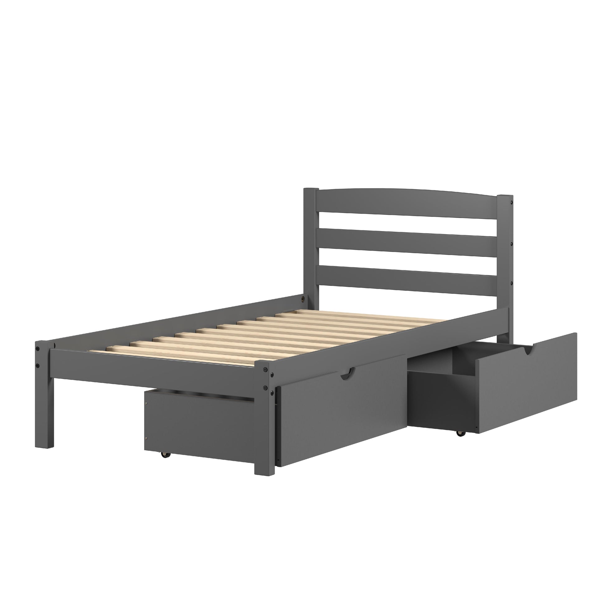  Donco Trading Company Econo Scandinavian 575-TDG_505-DG Twin Bed with Drawers - Dark Grey IMAGE 3