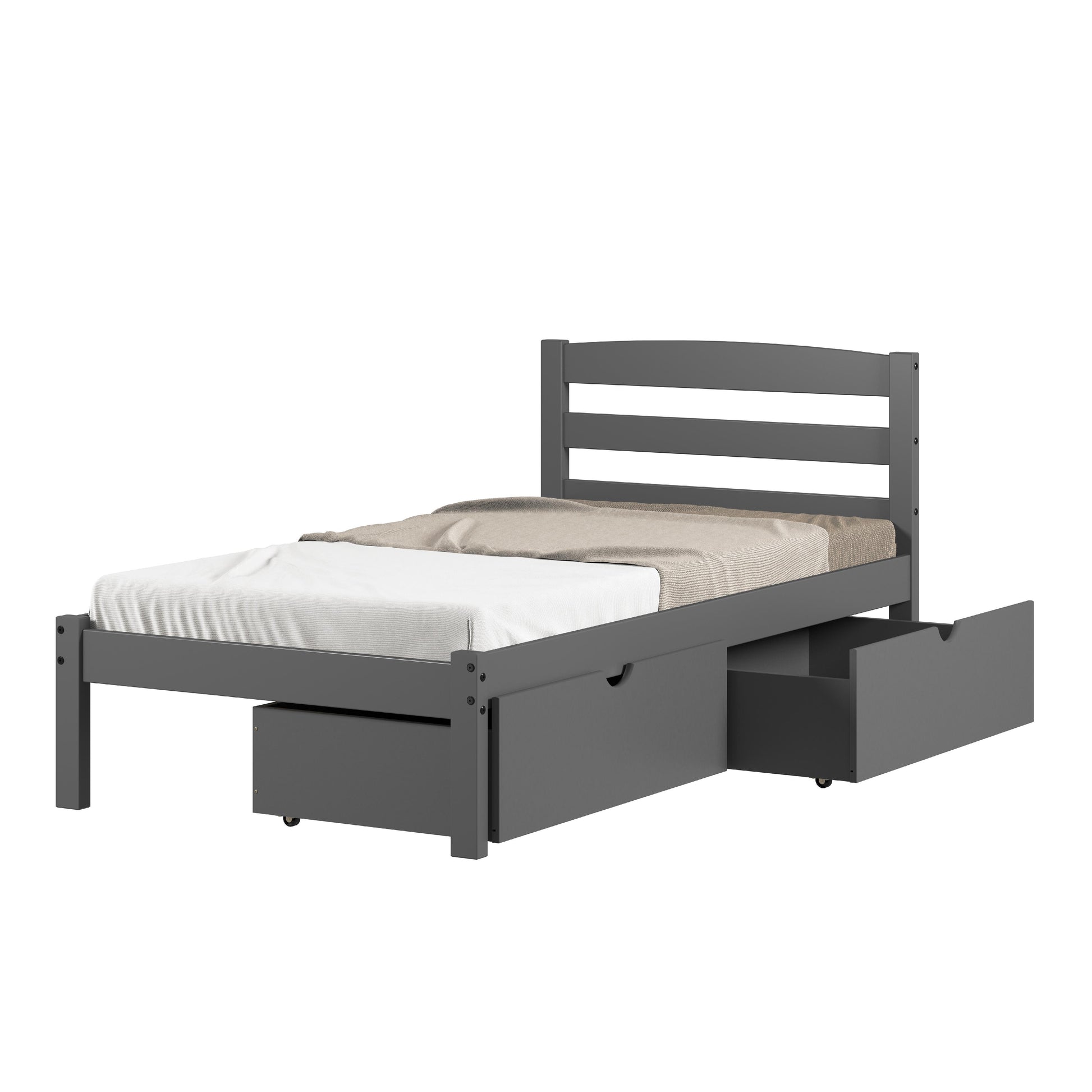  Donco Trading Company Econo Scandinavian 575-TDG_505-DG Twin Bed with Drawers - Dark Grey IMAGE 4