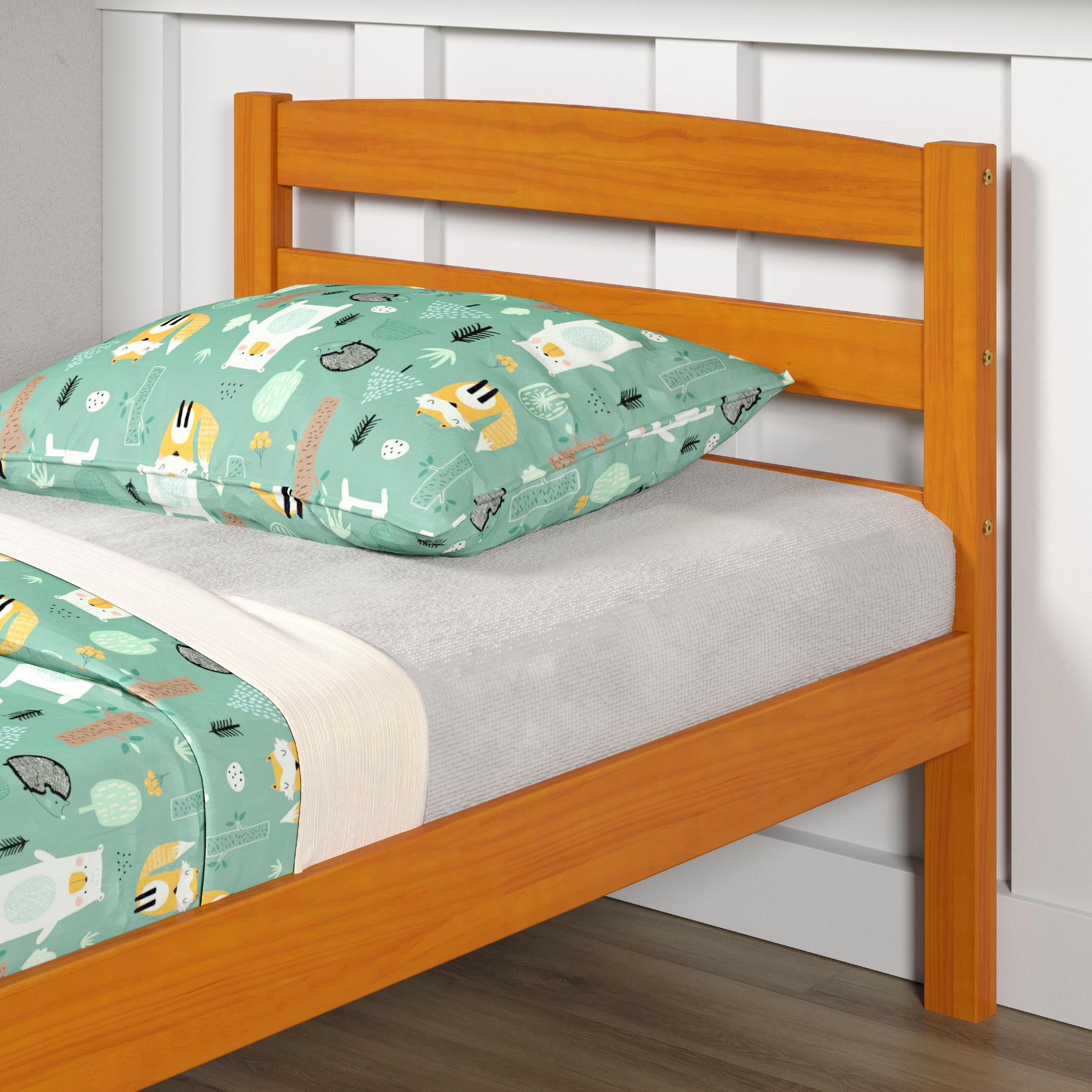  Donco Trading Company Econo Scandinavian 575-TH Twin Bed - Honey IMAGE 1