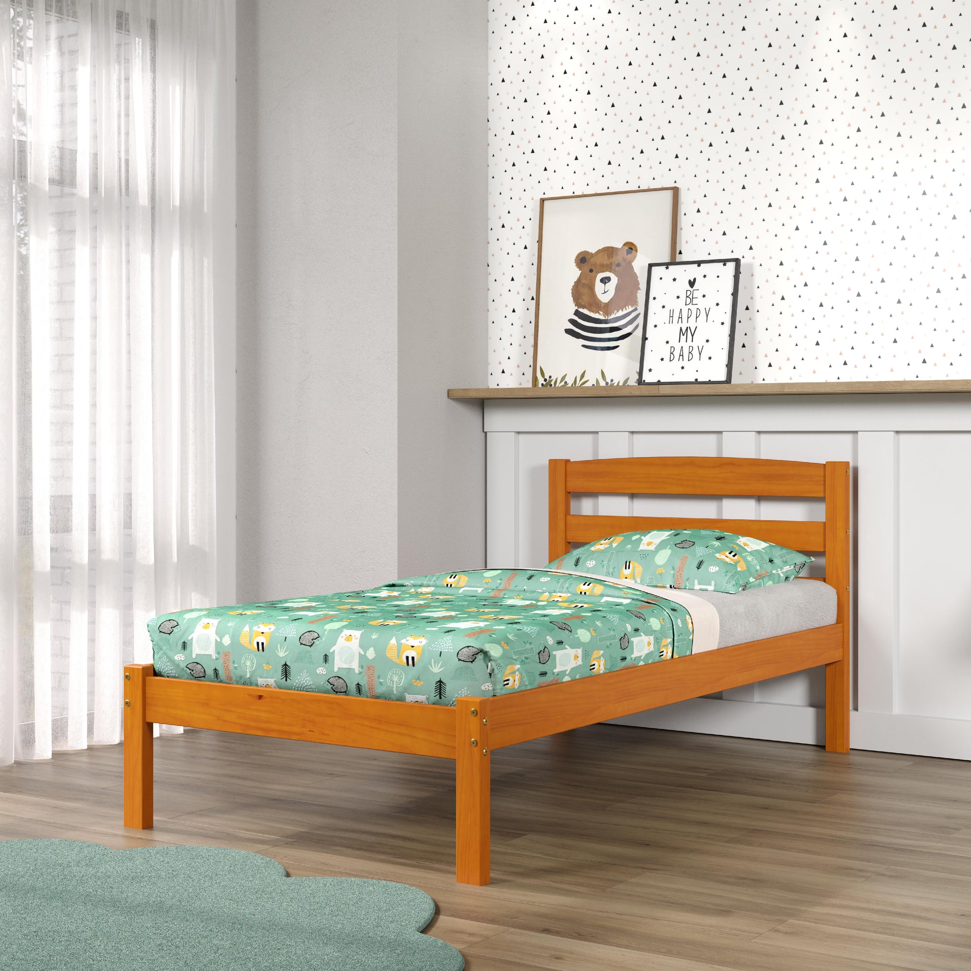  Donco Trading Company Econo Scandinavian 575-TH Twin Bed - Honey IMAGE 3