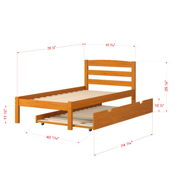  Donco Trading Company Econo Scandinavian 575-TH_503-H Twin Bed with Twin Trundle - Honey IMAGE 1