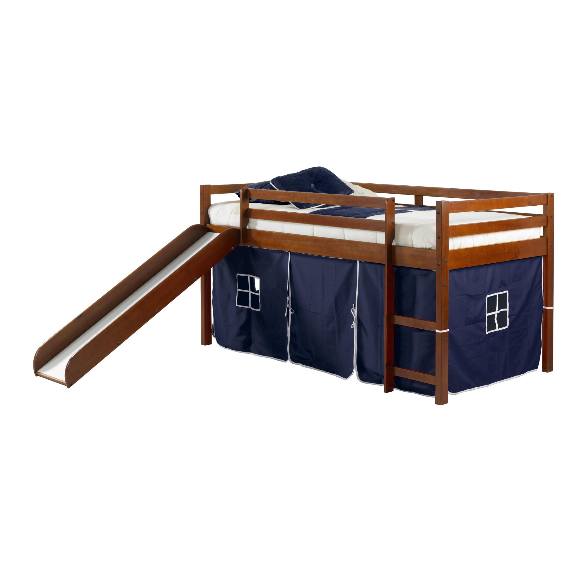  Donco Trading Company 750-TE_750C-TB Tent Twin Low Loft Bed with Slide & Tent - Zebra IMAGE 2