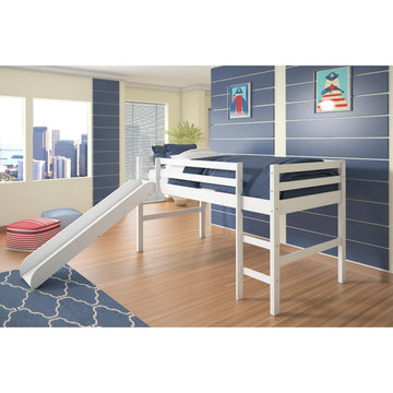  Donco Trading Company 750-TW Tent Twin Low Loft Bed with Slide - Zebra IMAGE 1