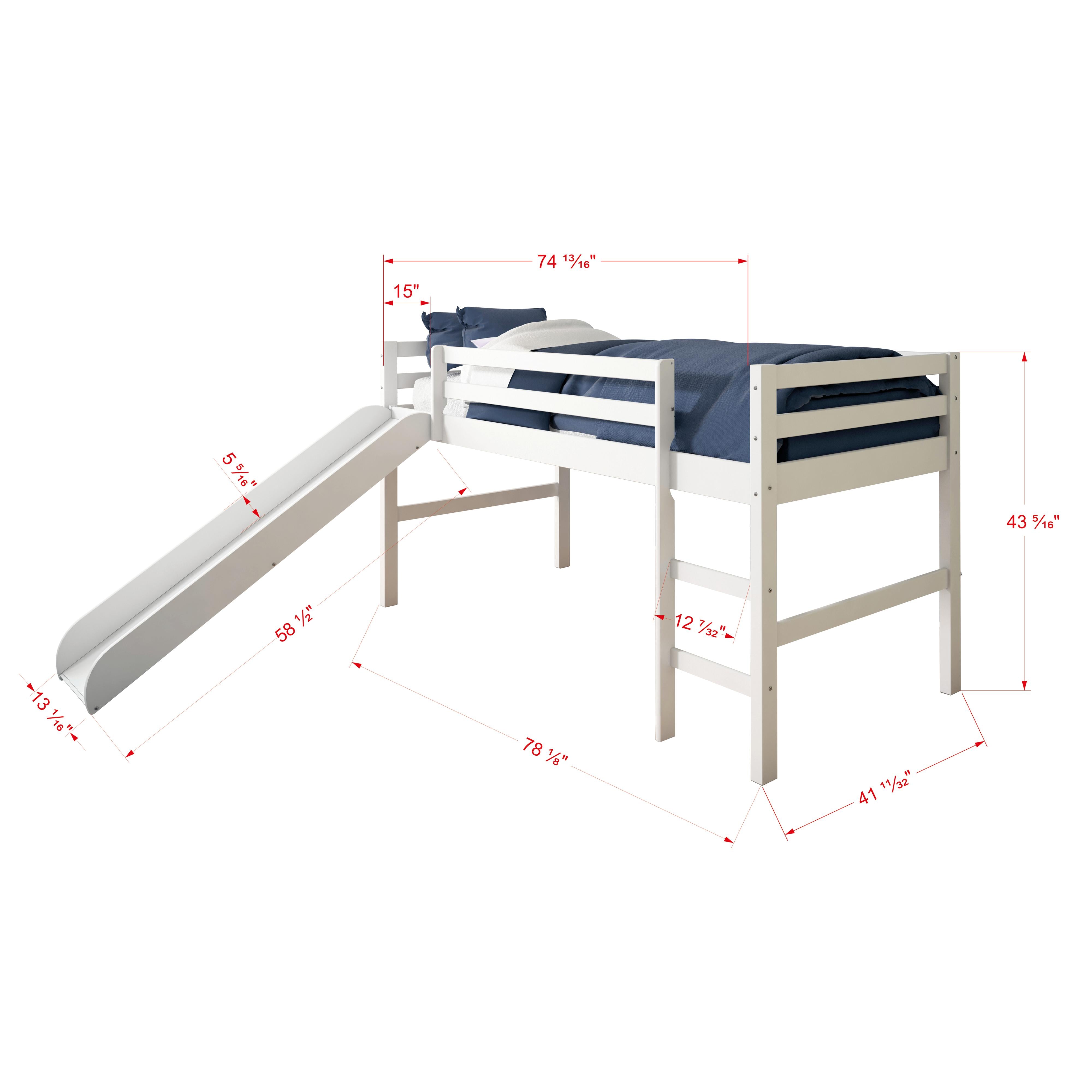  Donco Trading Company 750-TW Tent Twin Low Loft Bed with Slide - Zebra IMAGE 3