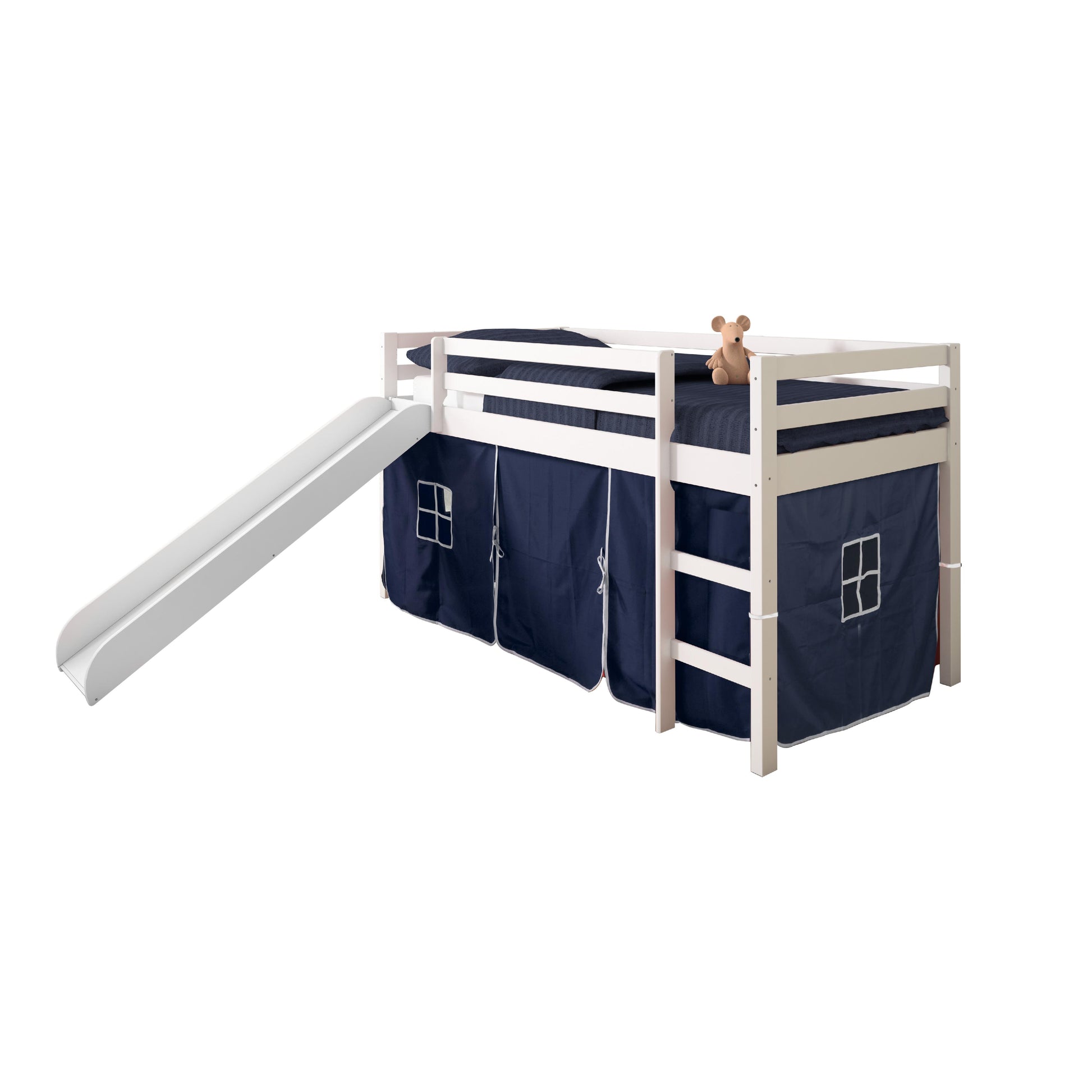  Donco Trading Company 750-TW_750C-TB Tent Twin Low Loft Bed with Slide & Tent - Zebra IMAGE 2