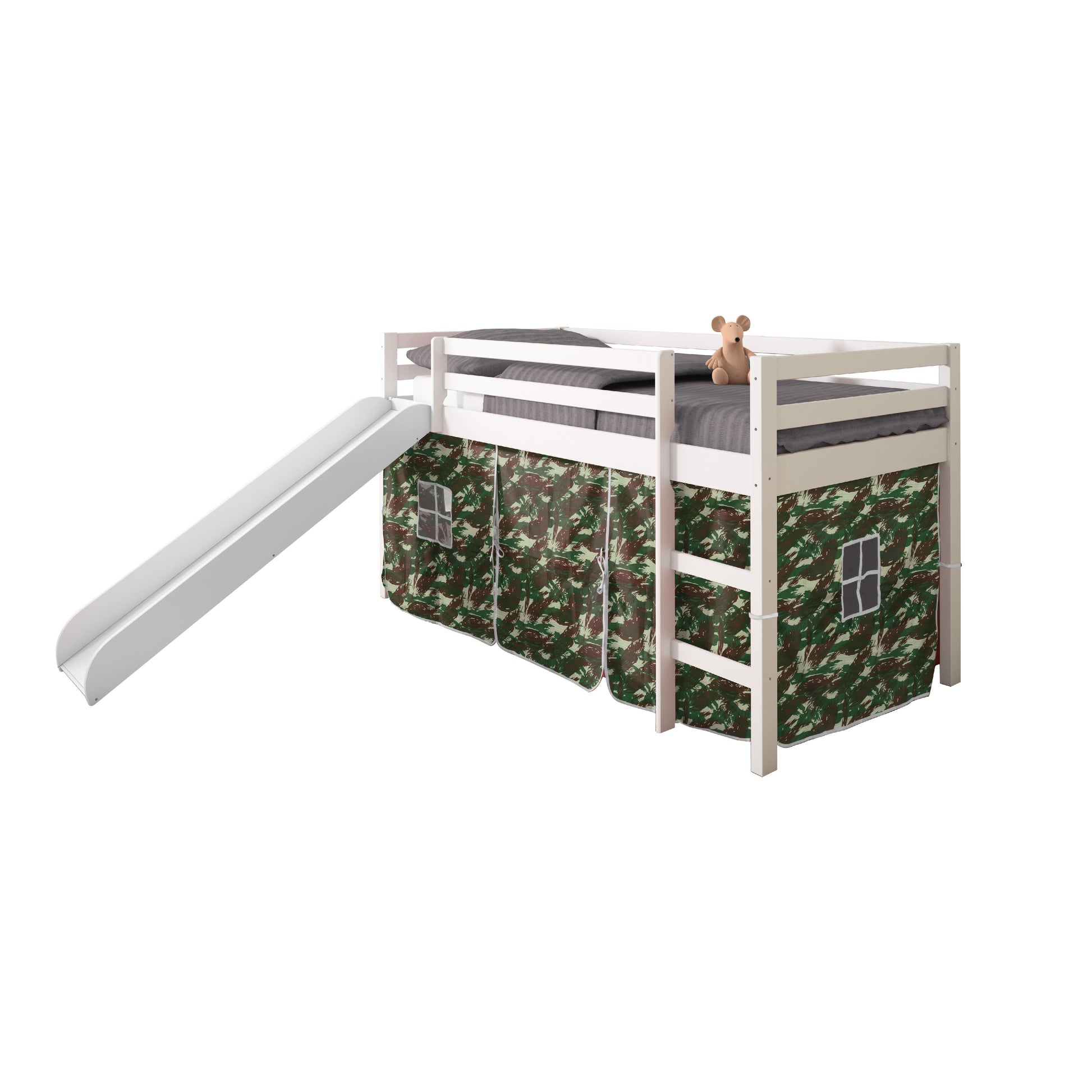  Donco Trading Company 750-TW_750C-TC Tent Twin Low Loft Bed with Slide & Tent - Zebra IMAGE 2