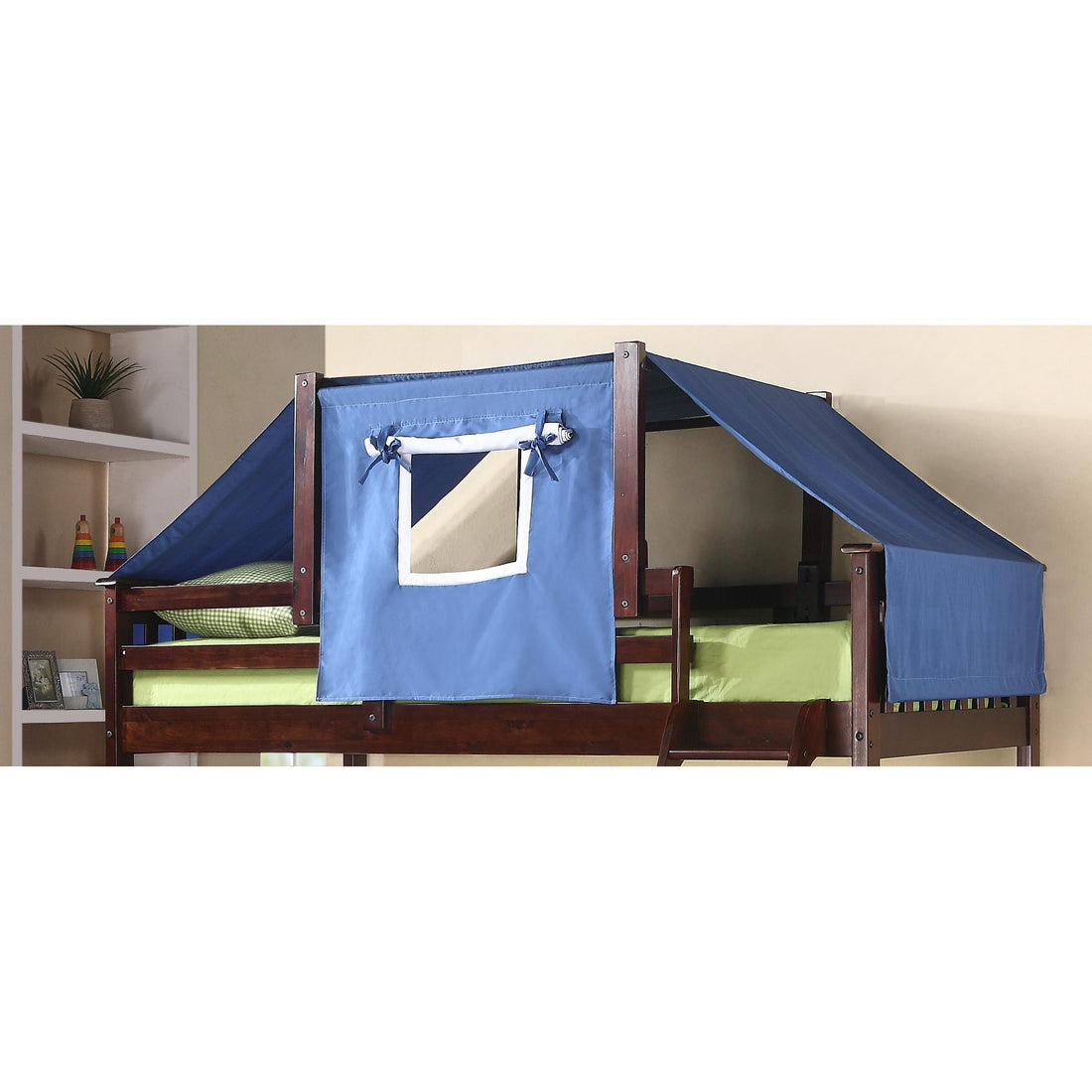  Donco Trading Company 755CP_755B Bunkbed Top Tent Kit - Dark Cappuccino/Blue IMAGE 1