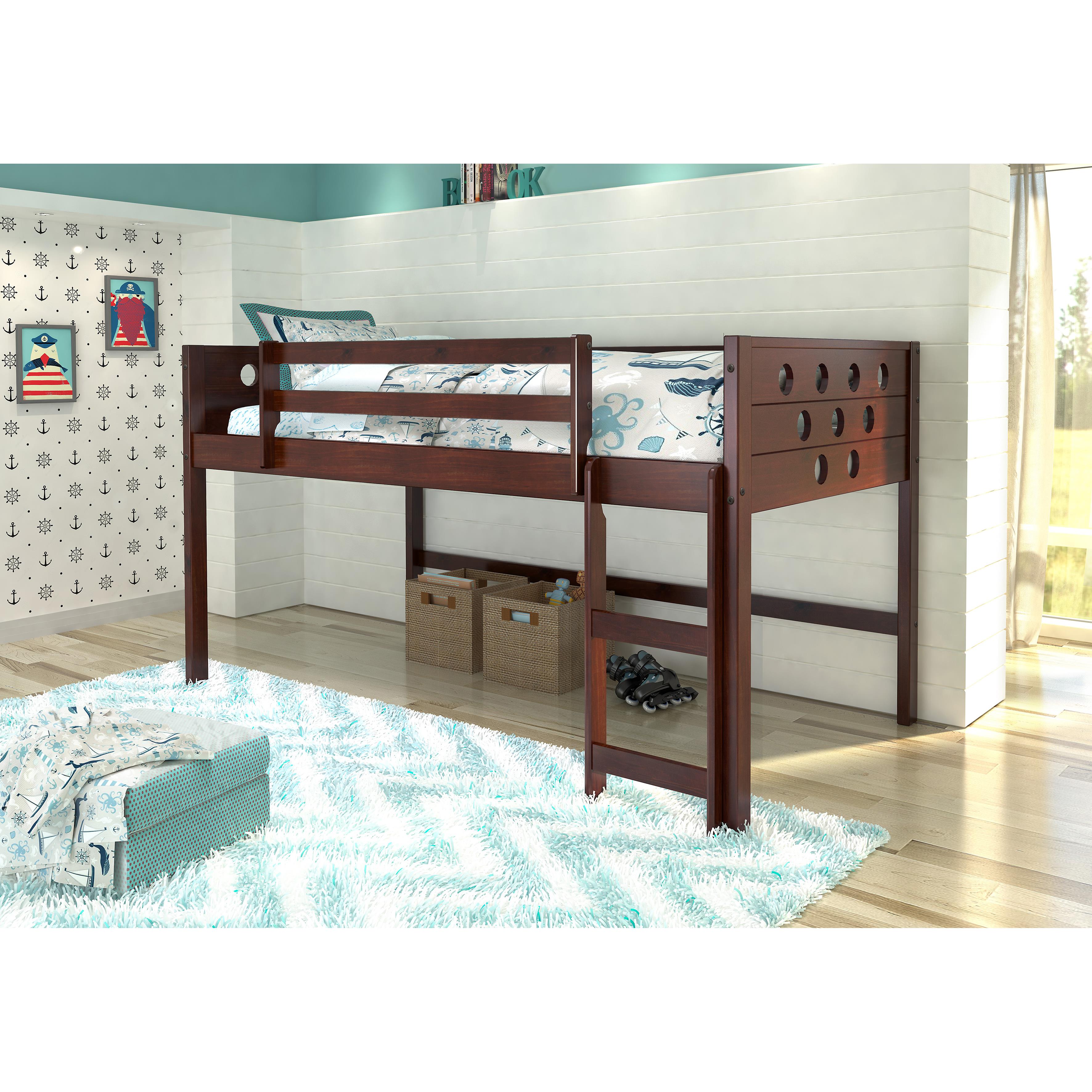  Donco Trading Company Circles 780A-TCP Twin Low Loft Bed - Pink IMAGE 1
