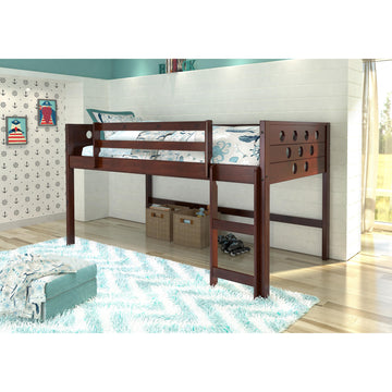  Donco Trading Company Circles 780A-TCP Twin Low Loft Bed - Pink IMAGE 1