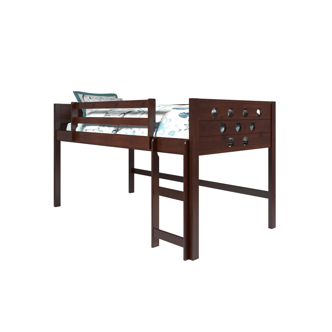  Donco Trading Company Circles 780A-TCP Twin Low Loft Bed - Pink IMAGE 1