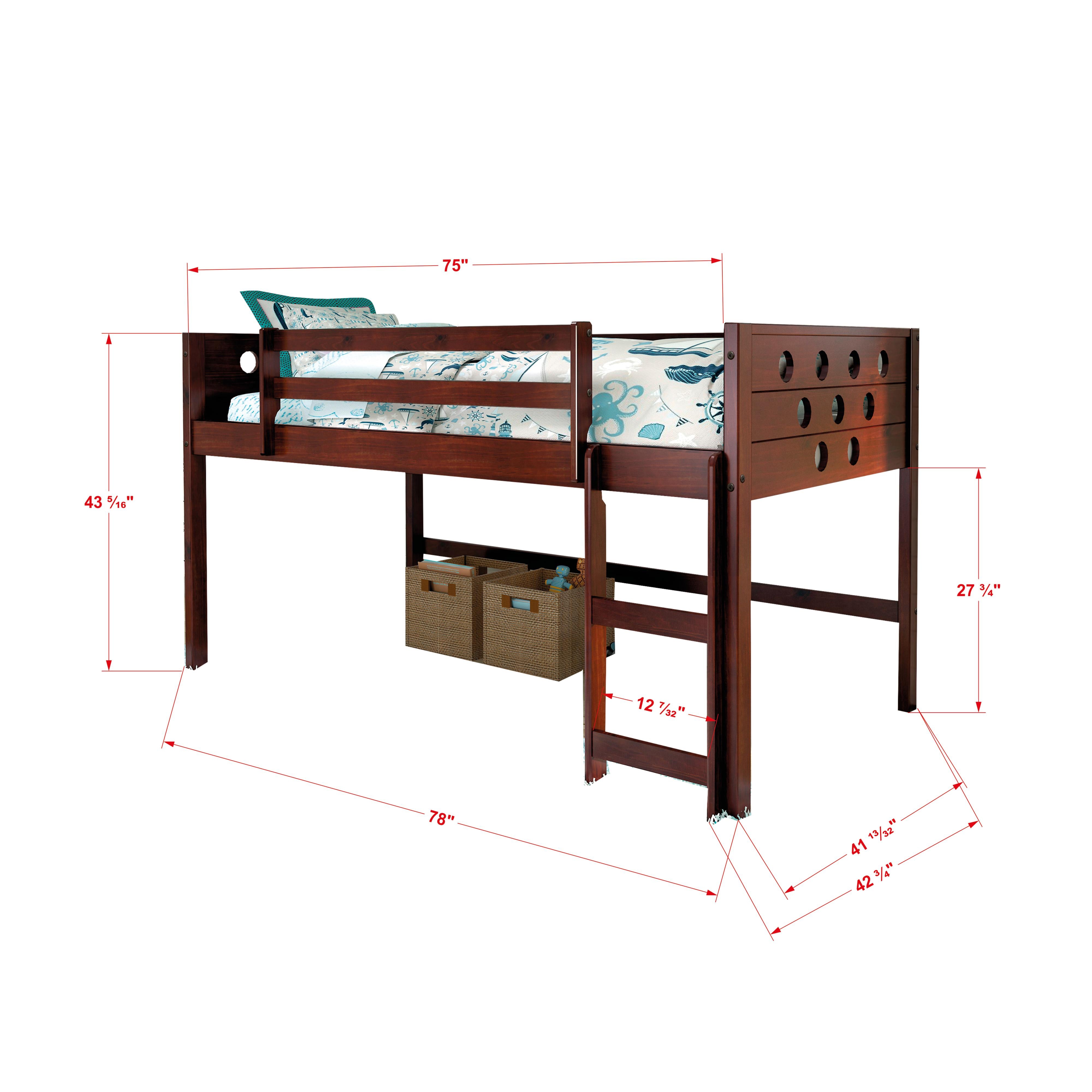  Donco Trading Company Circles 780A-TCP Twin Low Loft Bed - Pink IMAGE 3