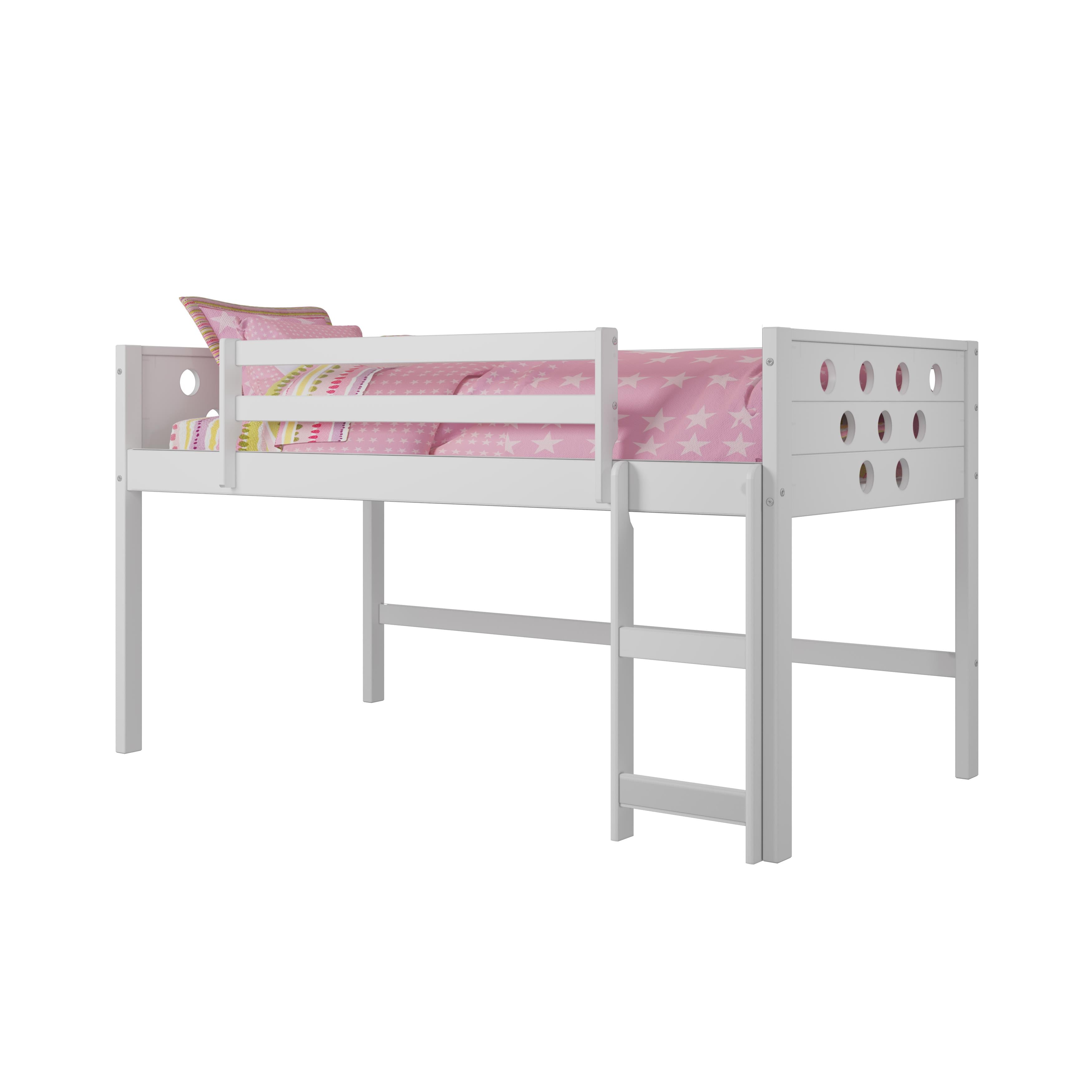  Donco Trading Company Circles 780A-TW Twin Low Loft Bed - White IMAGE 2