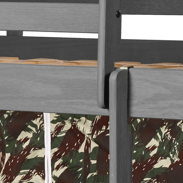  Donco Trading Company Louver 790-AAG_750C-TC_785-AG Twin Low Loft Bed with Slide & Tent - Antique Grey/Camo IMAGE 1