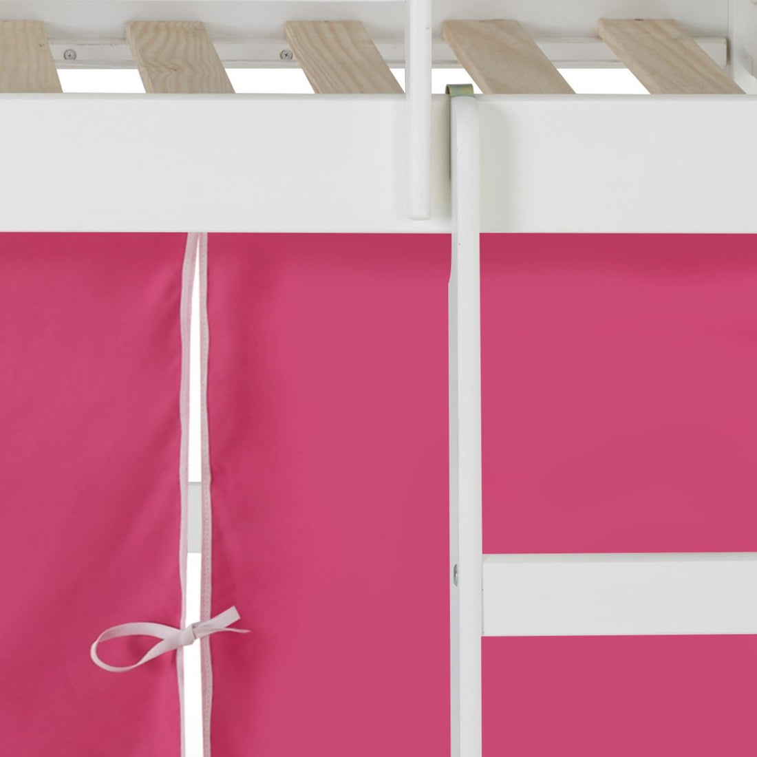  Donco Trading Company Louver 790-ATW_750C-TP Twin Low Loft Bed with Tent - White/Pink IMAGE 1