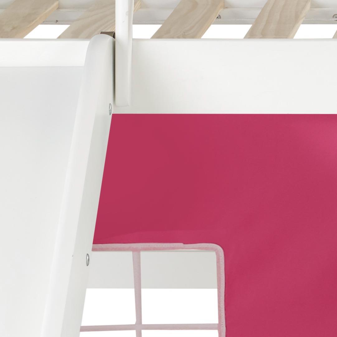  Donco Trading Company Louver 790-ATW_750C-TP_785-W Twin Low Loft Bed with Slide & Tent - White/Pink IMAGE 1