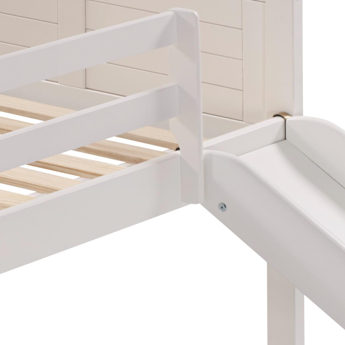  Donco Trading Company Louver 790-ATW_785-W Twin Low Loft Bed with Slide - White IMAGE 5