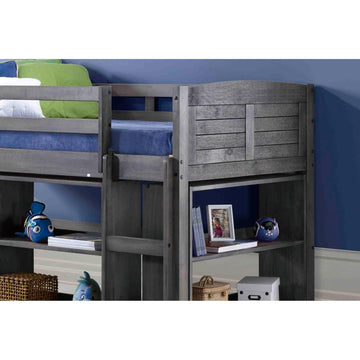  Donco Trading Company Louver 790-TAG-B Twin Modular Low Loft Bed - Group B - Antique Grey IMAGE 1