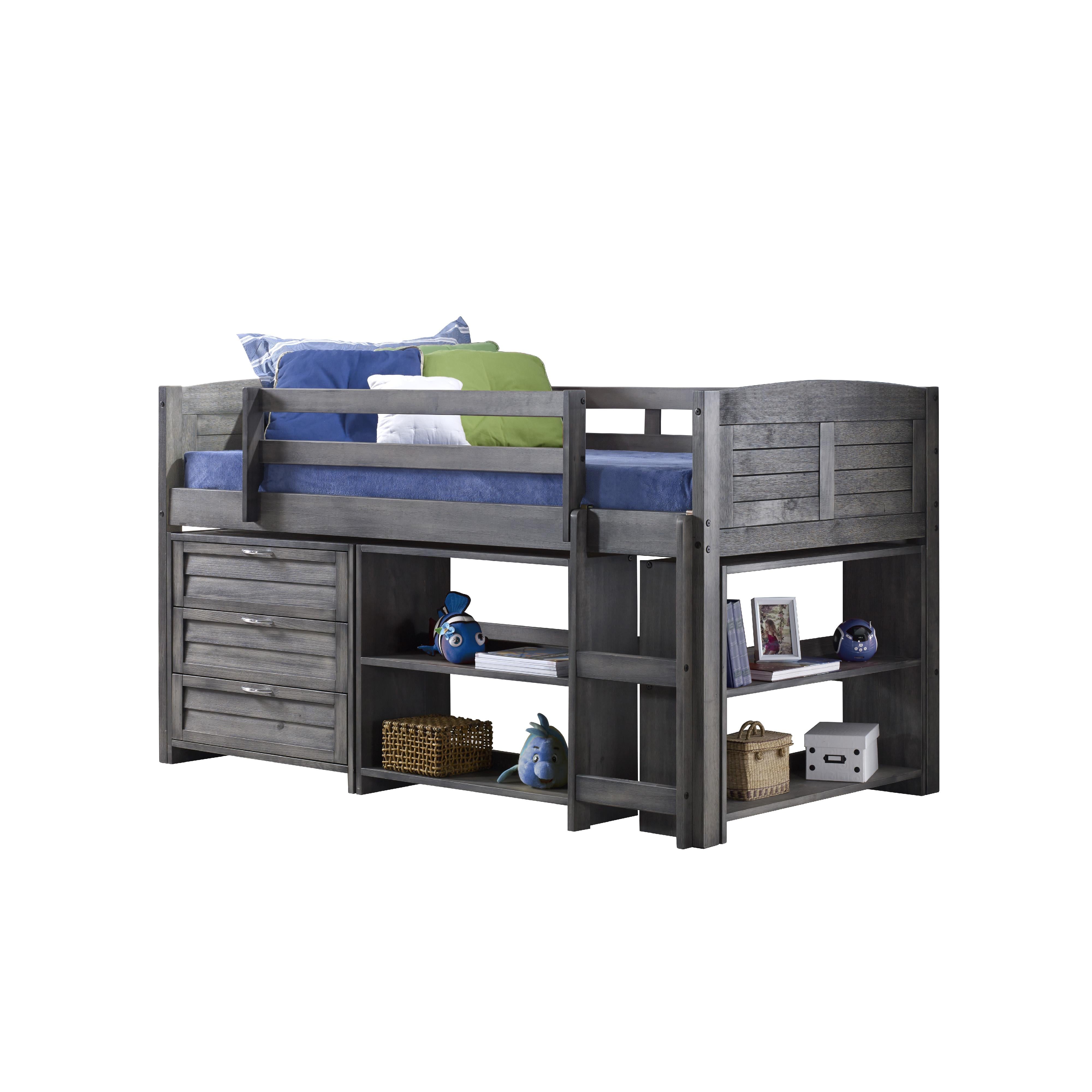  Donco Trading Company Louver 790-TAG-B Twin Modular Low Loft Bed - Group B - Antique Grey IMAGE 4