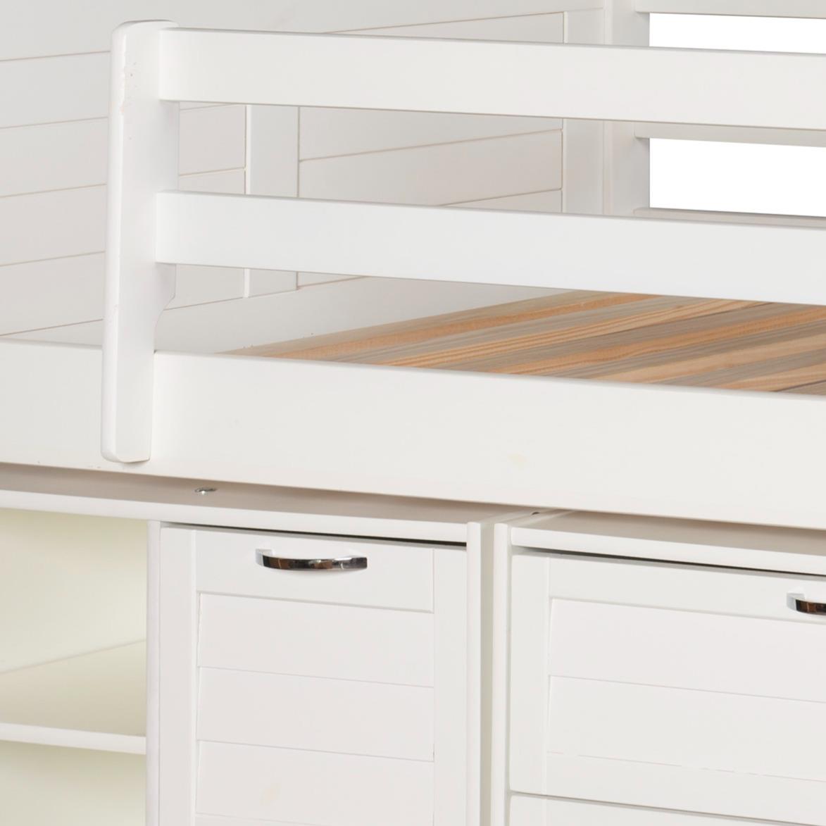  Donco Trading Company Louver 790-TW-A Twin Modular Low Loft Bed - Group A - White IMAGE 1