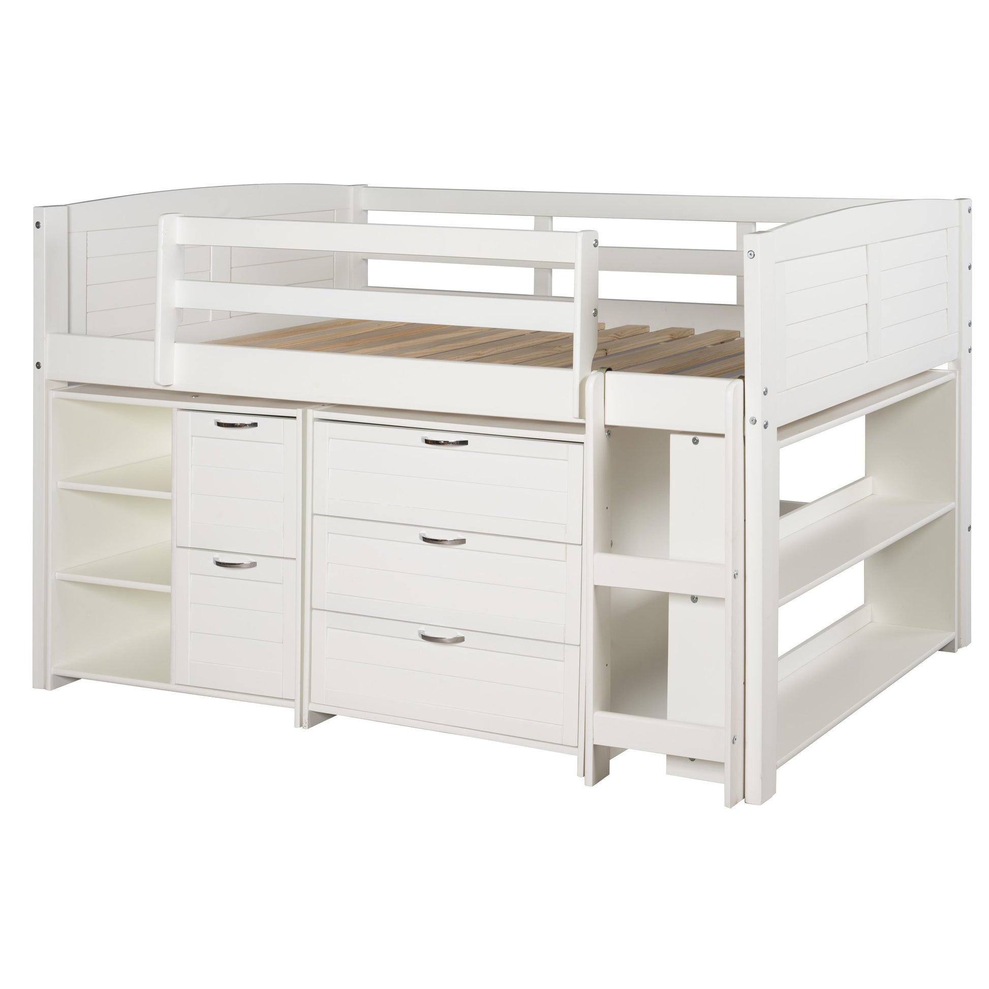  Donco Trading Company Louver 790-TW-A Twin Modular Low Loft Bed - Group A - White IMAGE 4