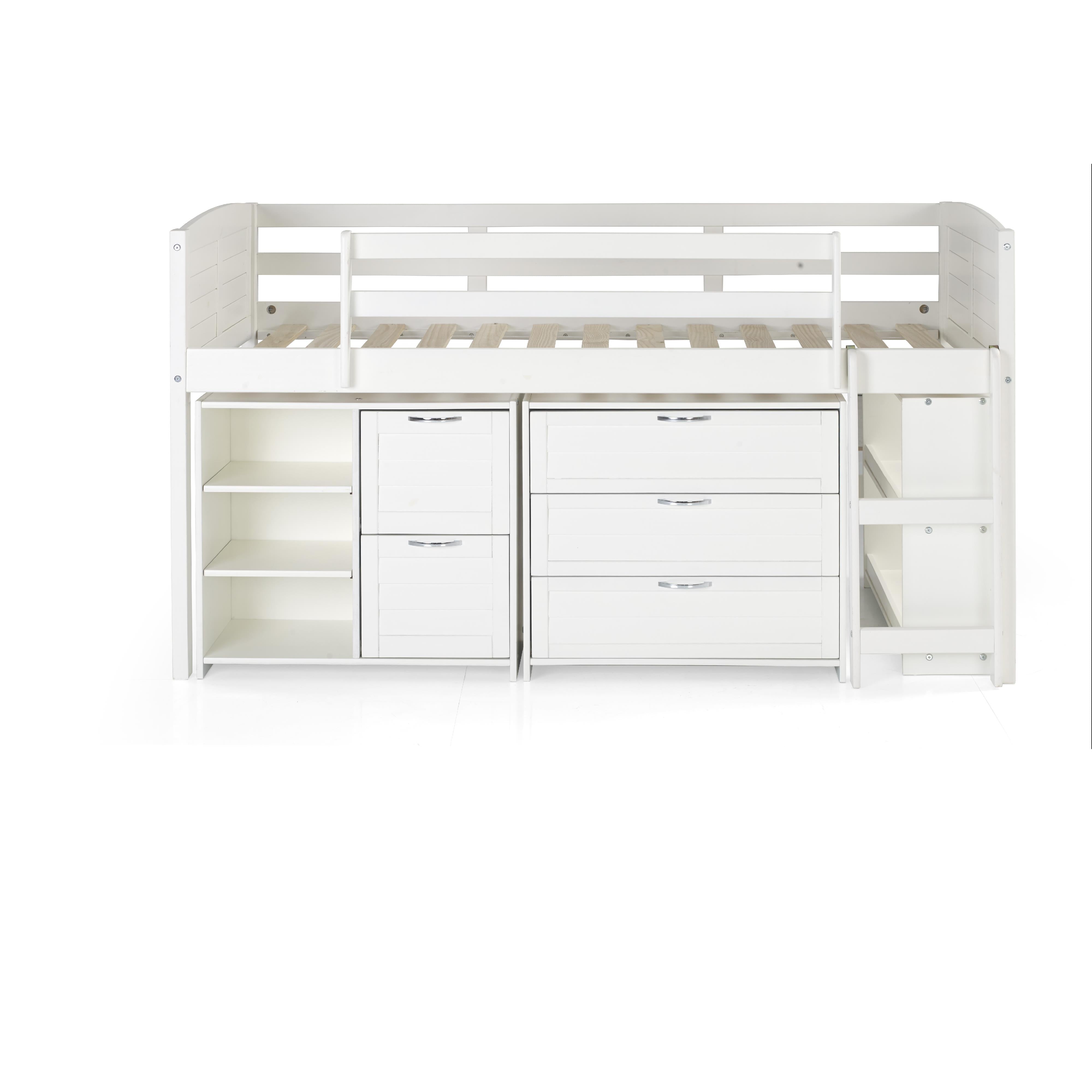  Donco Trading Company Louver 790-TW-A Twin Modular Low Loft Bed - Group A - White IMAGE 5