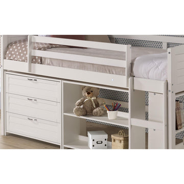  Donco Trading Company Louver 790-TW-B Twin Modular Low Loft Bed - Group B - White IMAGE 1