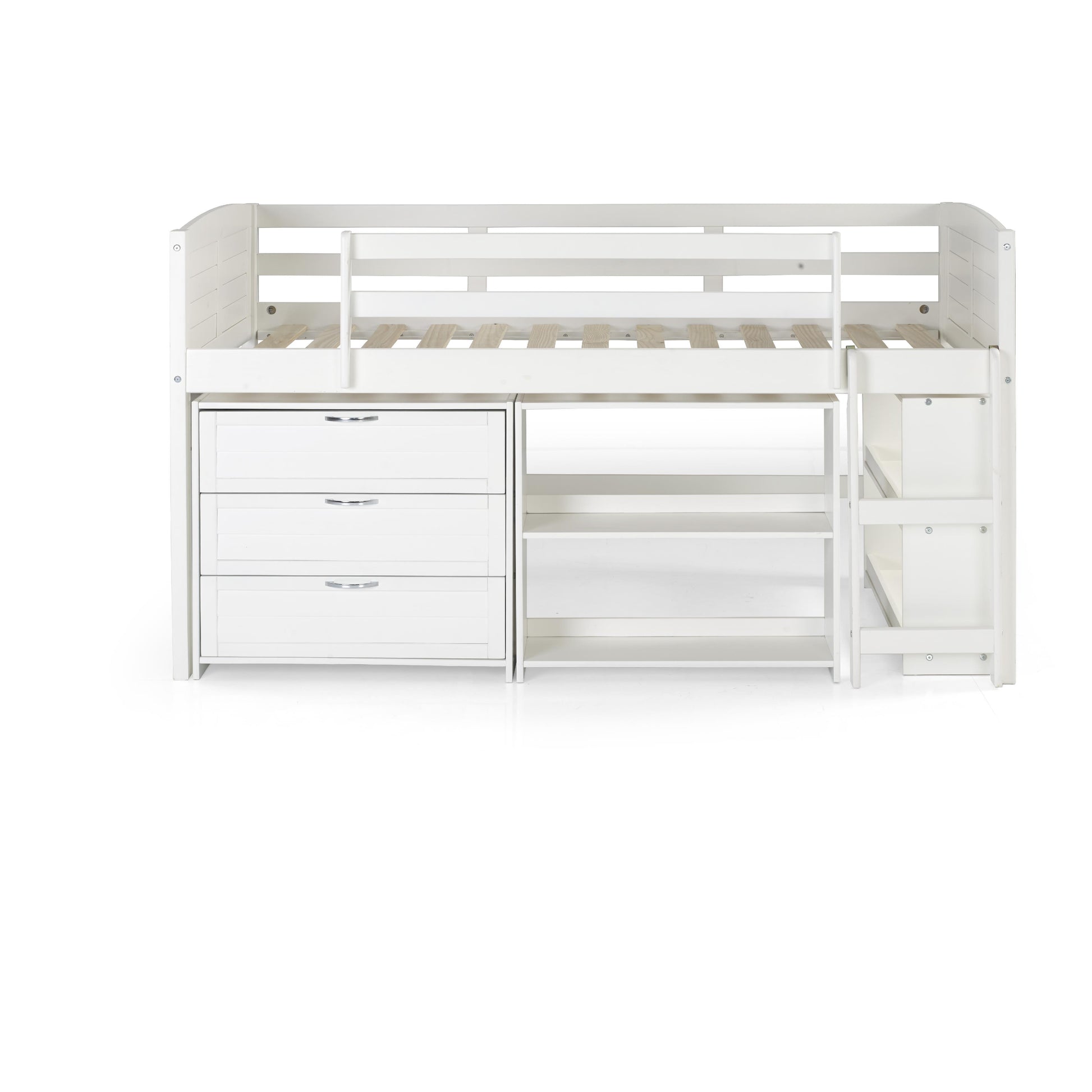  Donco Trading Company Louver 790-TW-B Twin Modular Low Loft Bed - Group B - White IMAGE 5