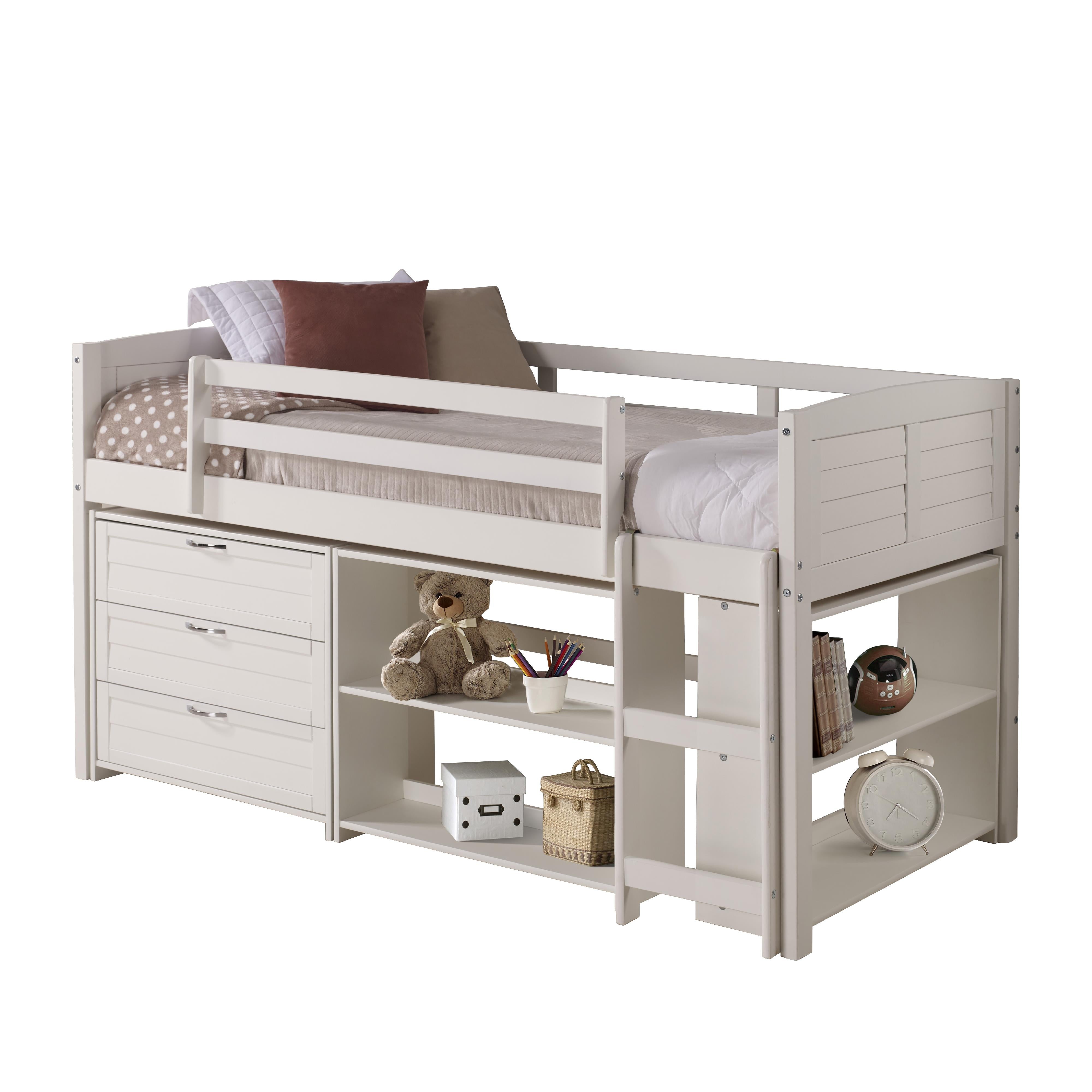  Donco Trading Company Louver 790-TW-B Twin Modular Low Loft Bed - Group B - White IMAGE 6