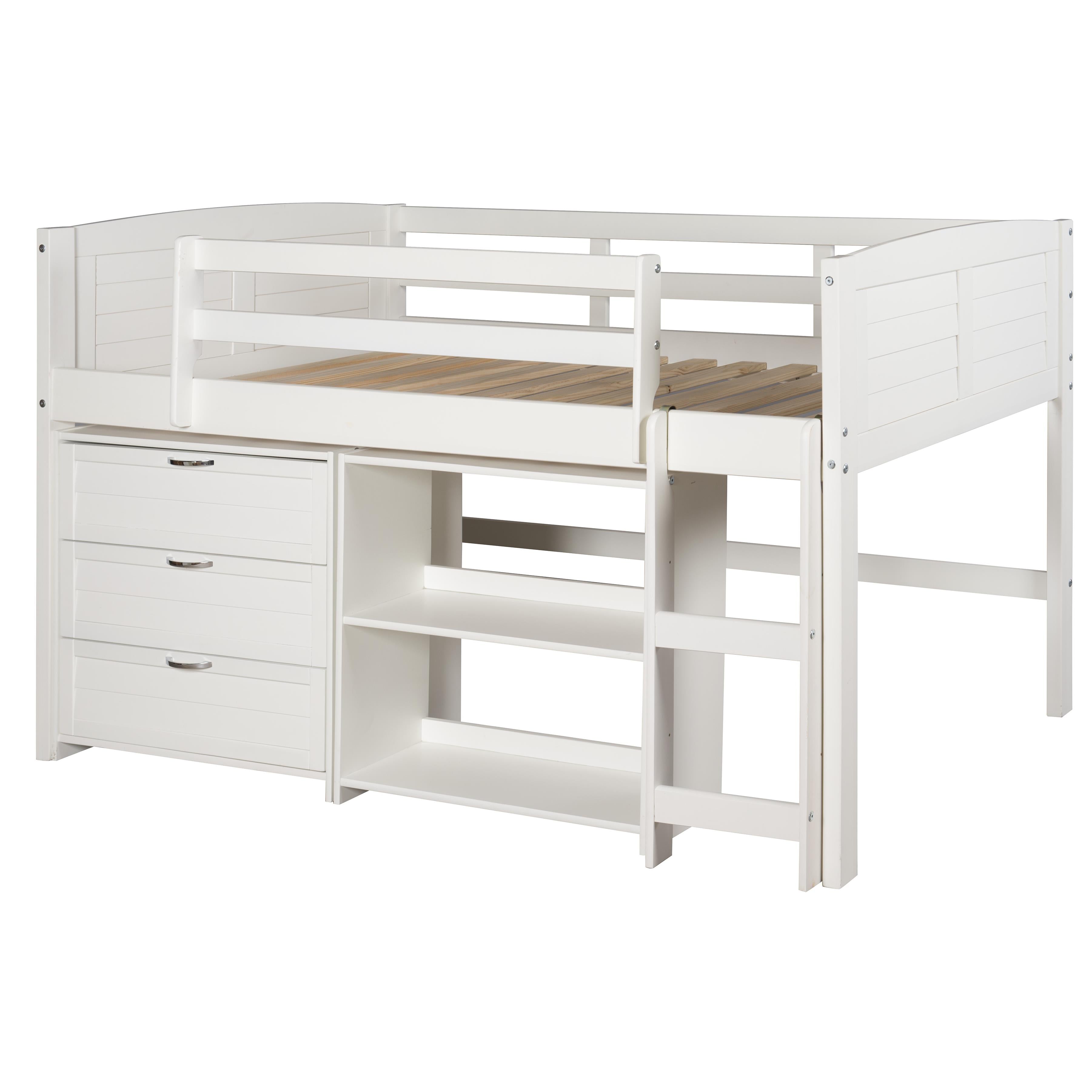  Donco Trading Company Louver 790-TW-C Twin Modular Low Loft Bed - Group C - White IMAGE 4