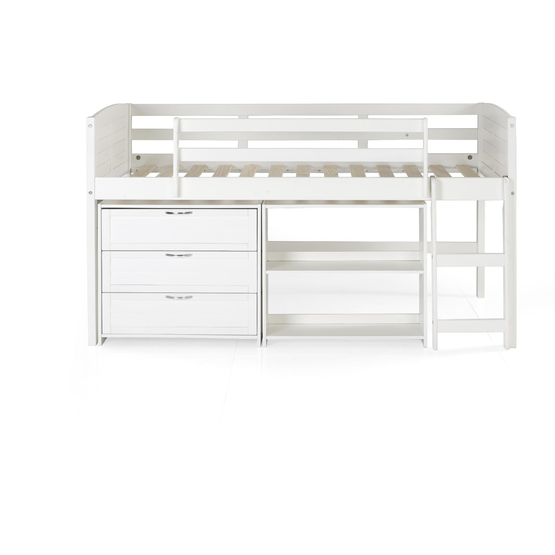  Donco Trading Company Louver 790-TW-C Twin Modular Low Loft Bed - Group C - White IMAGE 5