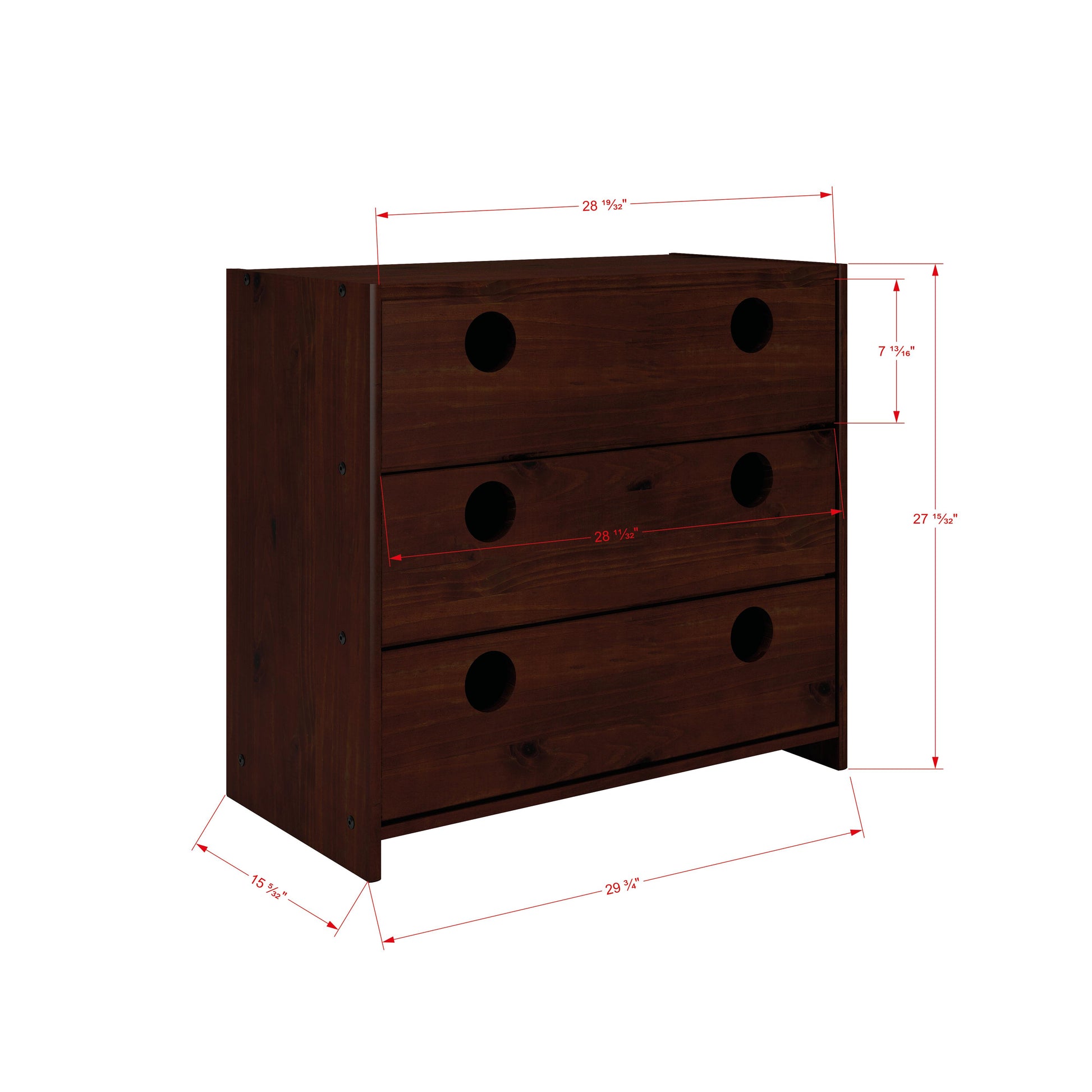 Donco Trading Company Circles 780B-TCP 3 Drawer Chest - Dark Cappuccino IMAGE 2
