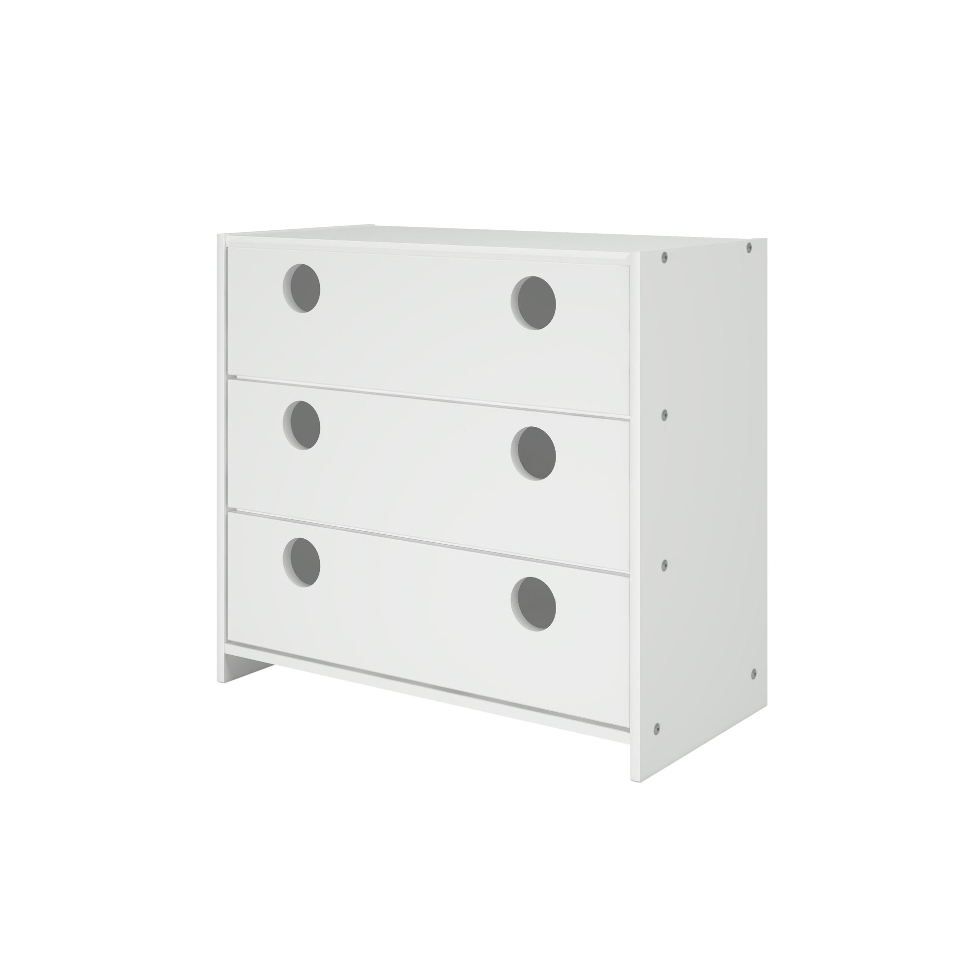  Donco Trading Company Circles 780B-TW 3 Drawer Chest - White IMAGE 1