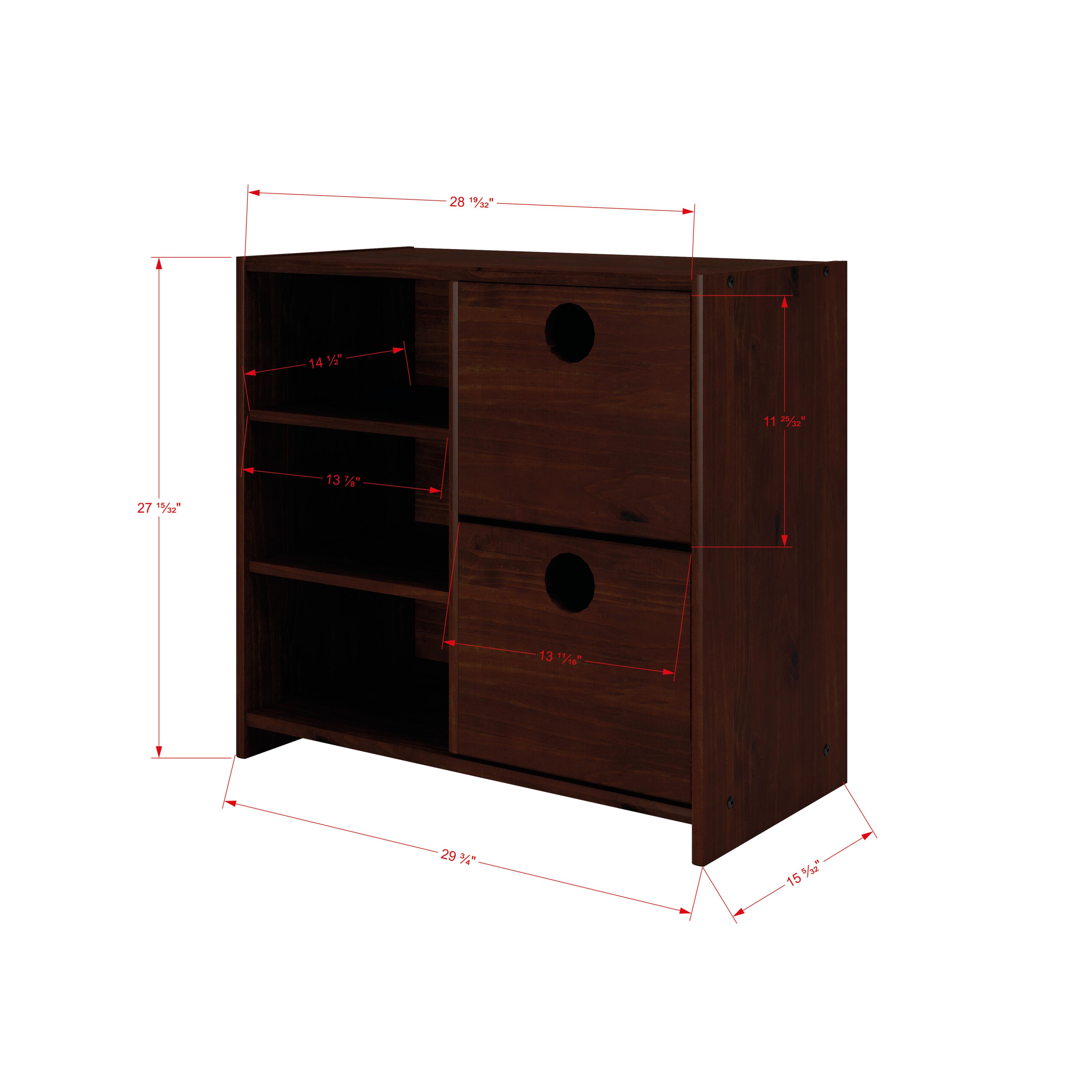 Donco Trading Company Circles 780C-TCP 2 Drawer Chest with Shelf - Dark Cappuccino IMAGE 2