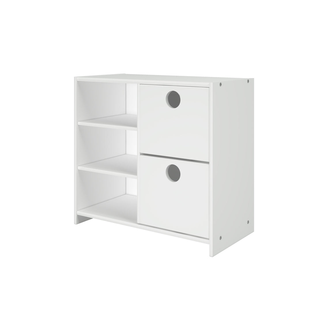  Donco Trading Company Circles 780C-TW 2 Drawer Chest with Shelf - White IMAGE 1