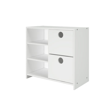  Donco Trading Company Circles 780C-TW 2 Drawer Chest with Shelf - White IMAGE 1
