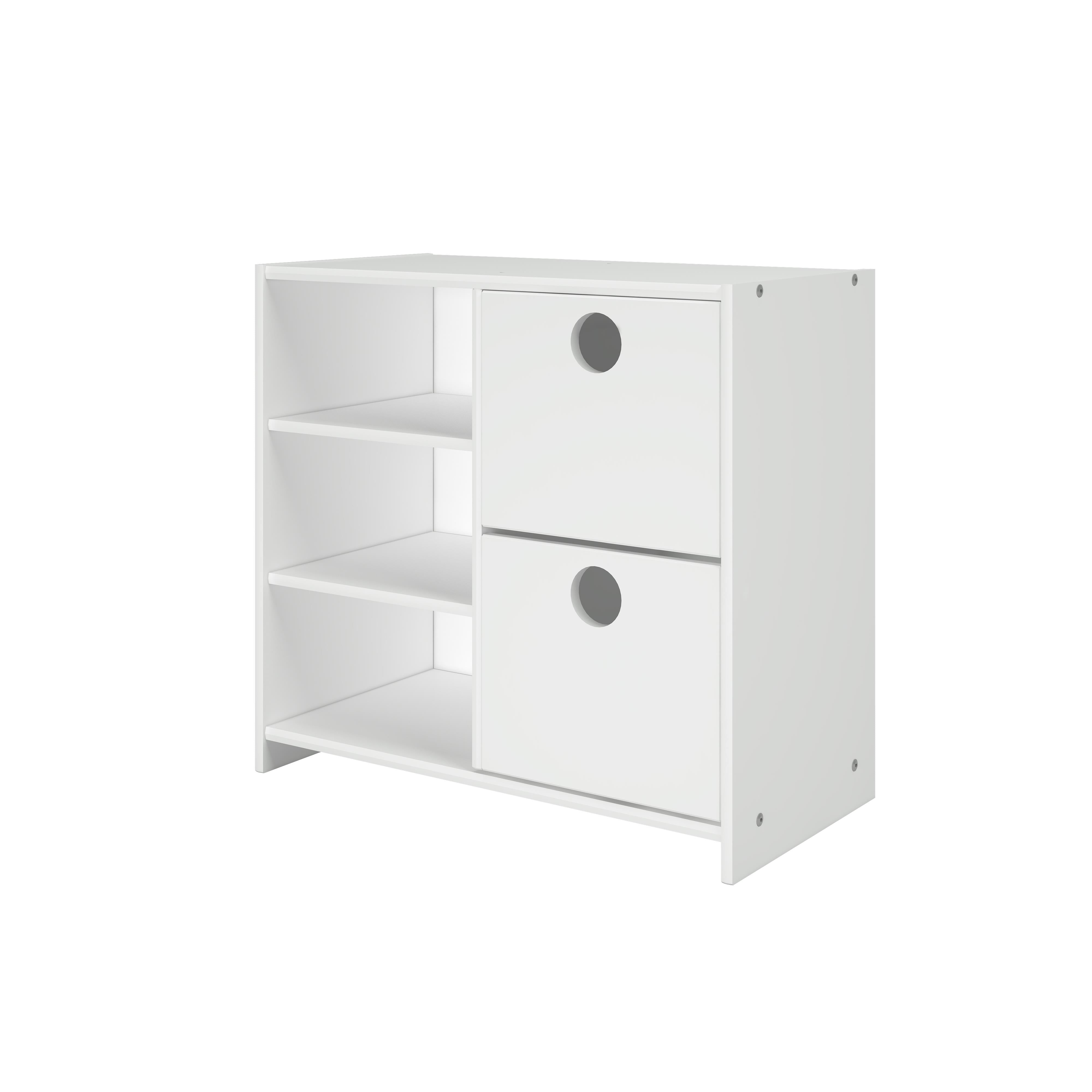  Donco Trading Company Circles 780C-TW 2 Drawer Chest with Shelf - White IMAGE 1
