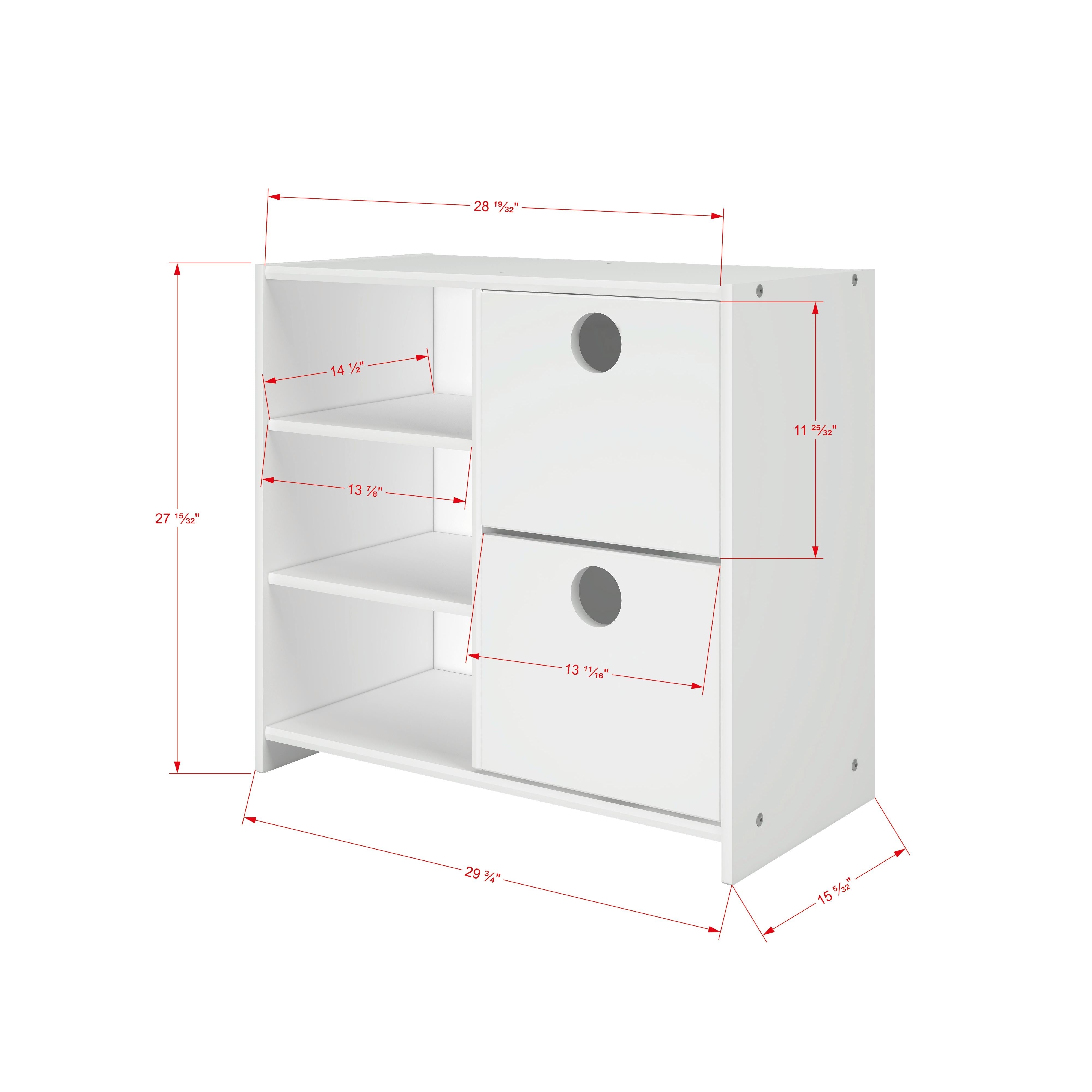  Donco Trading Company Circles 780C-TW 2 Drawer Chest with Shelf - White IMAGE 2