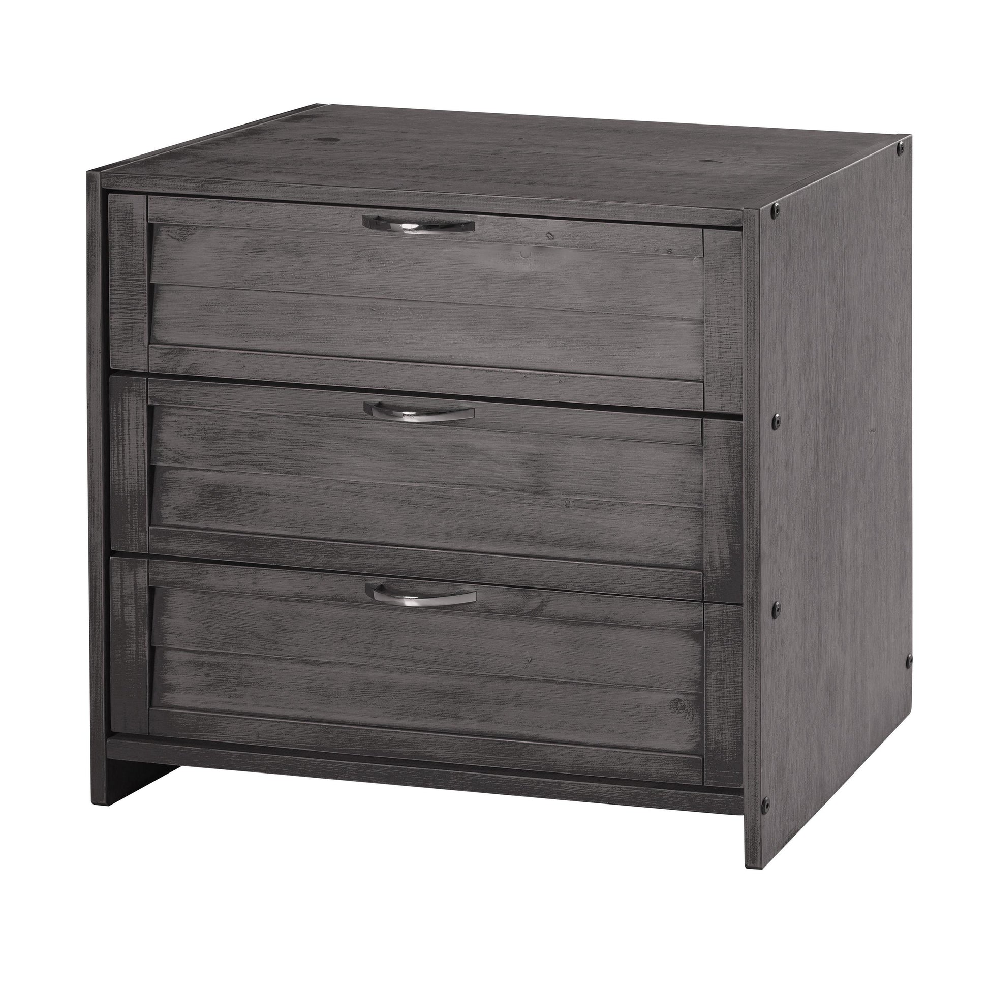  Donco Trading Company Louver 790-BAG 3 Drawer Chest - Antique Grey IMAGE 1