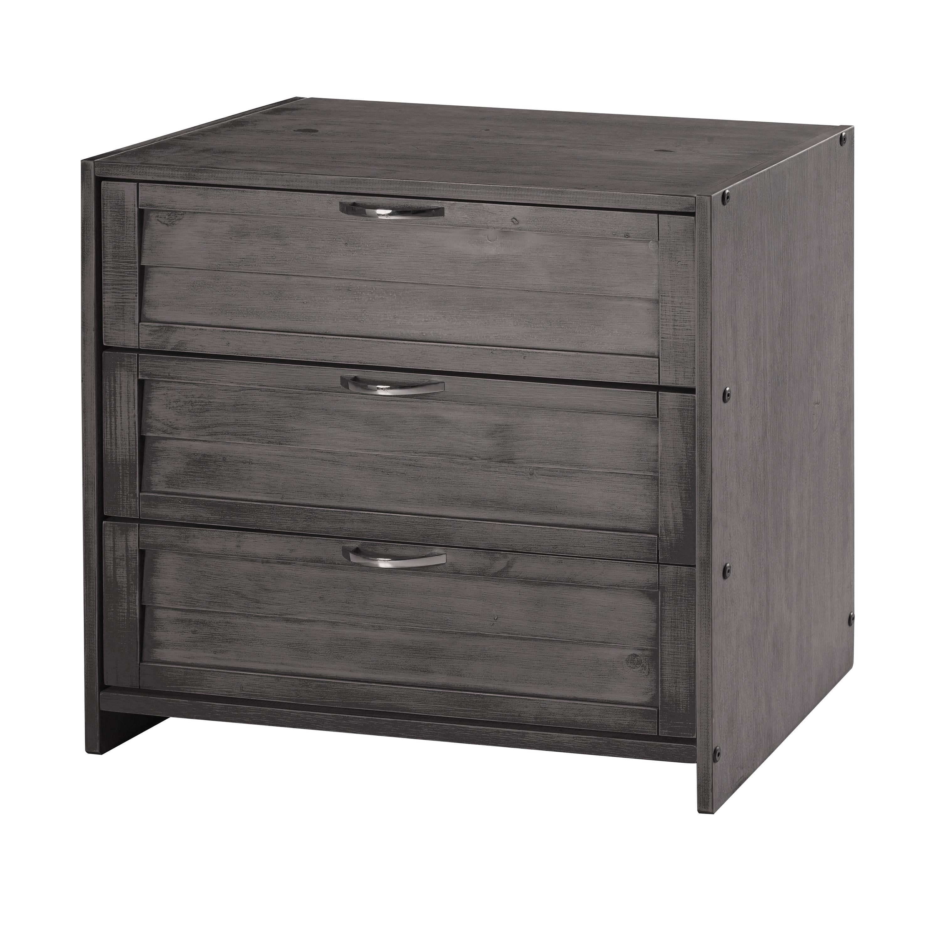  Donco Trading Company Louver 790-BAG 3 Drawer Chest - Antique Grey IMAGE 1