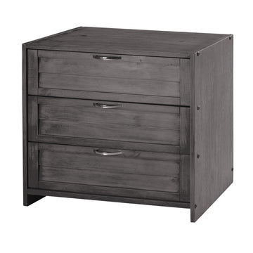  Donco Trading Company Louver 790-BAG 3 Drawer Chest - Antique Grey IMAGE 1