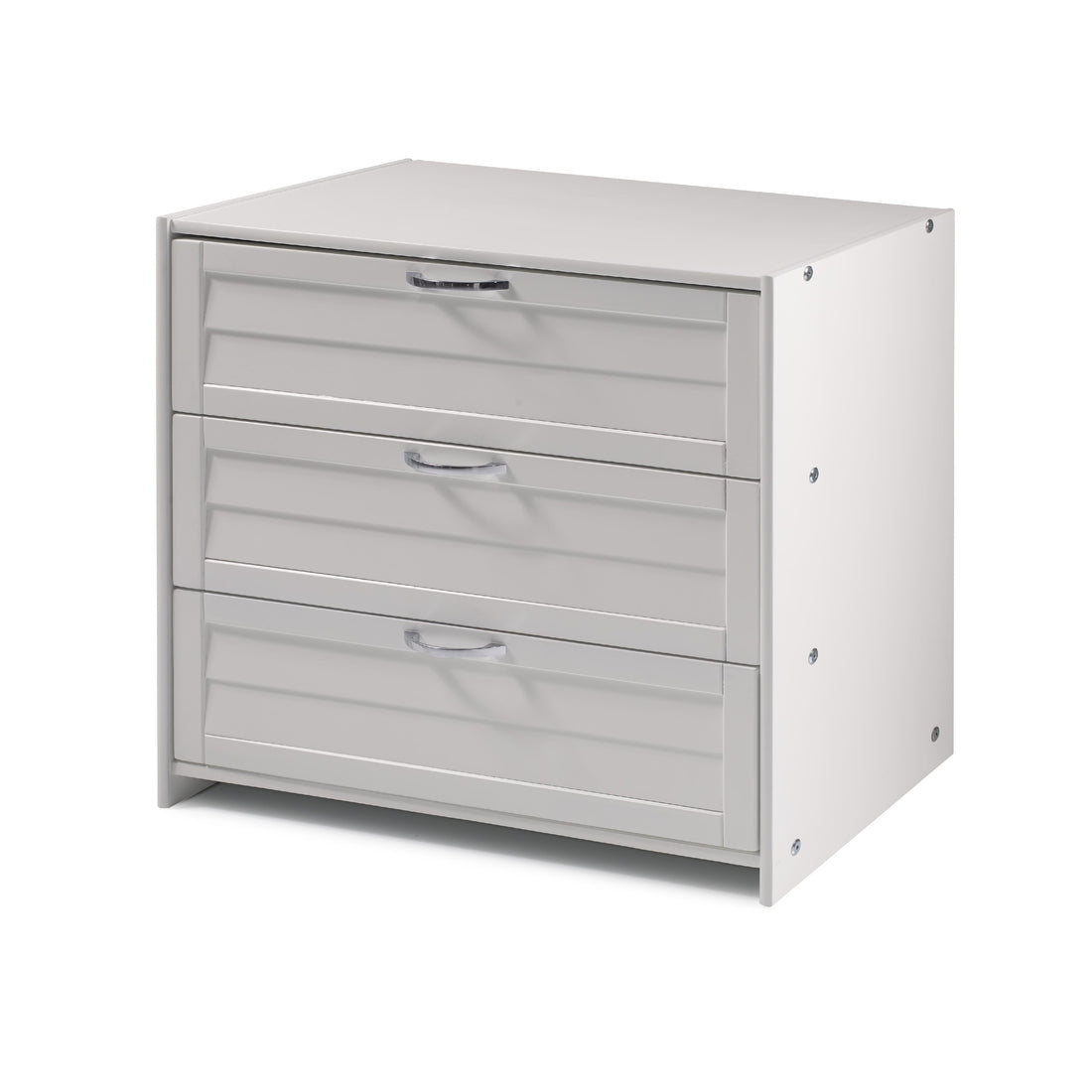  Donco Trading Company Louver 790-BW 3 Drawer Chest - White IMAGE 1