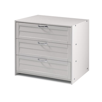  Donco Trading Company Louver 790-BW 3 Drawer Chest - White IMAGE 1